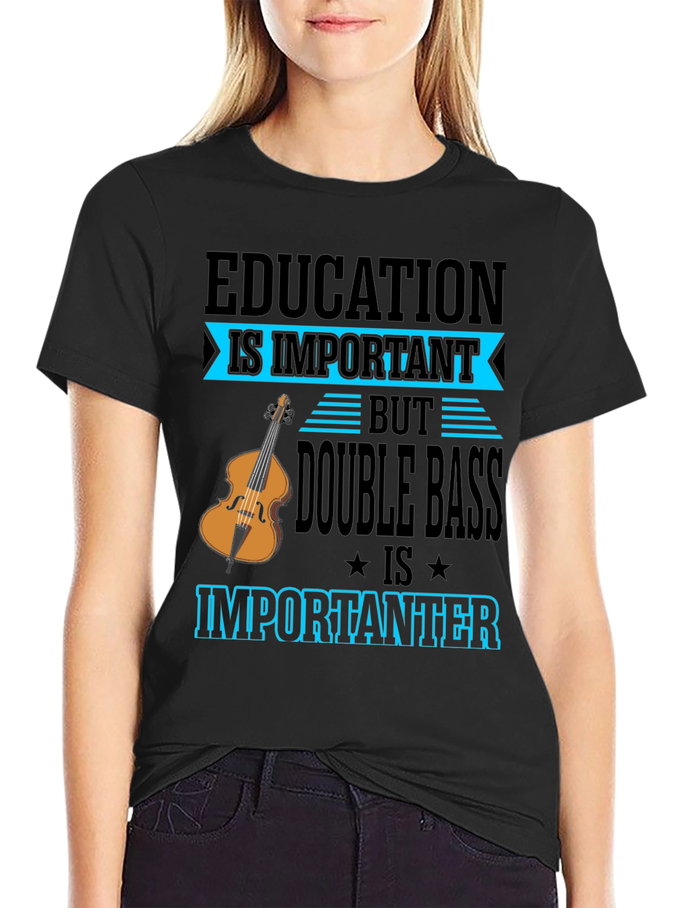 Education vs Double Bass T-Shirt
