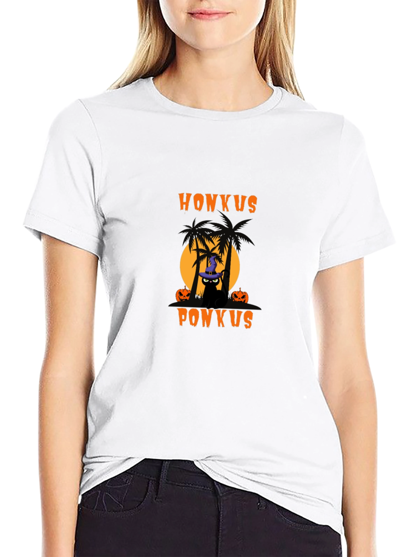Honkus Ponkus Halloween Black Cat T-Shirt