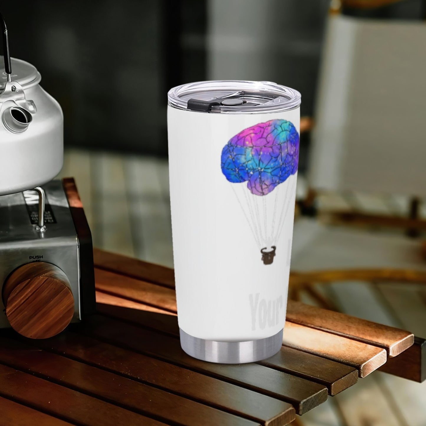 Travel-Friendly Insulated Tumbler - Stainless Steel Graphic Design Cup
