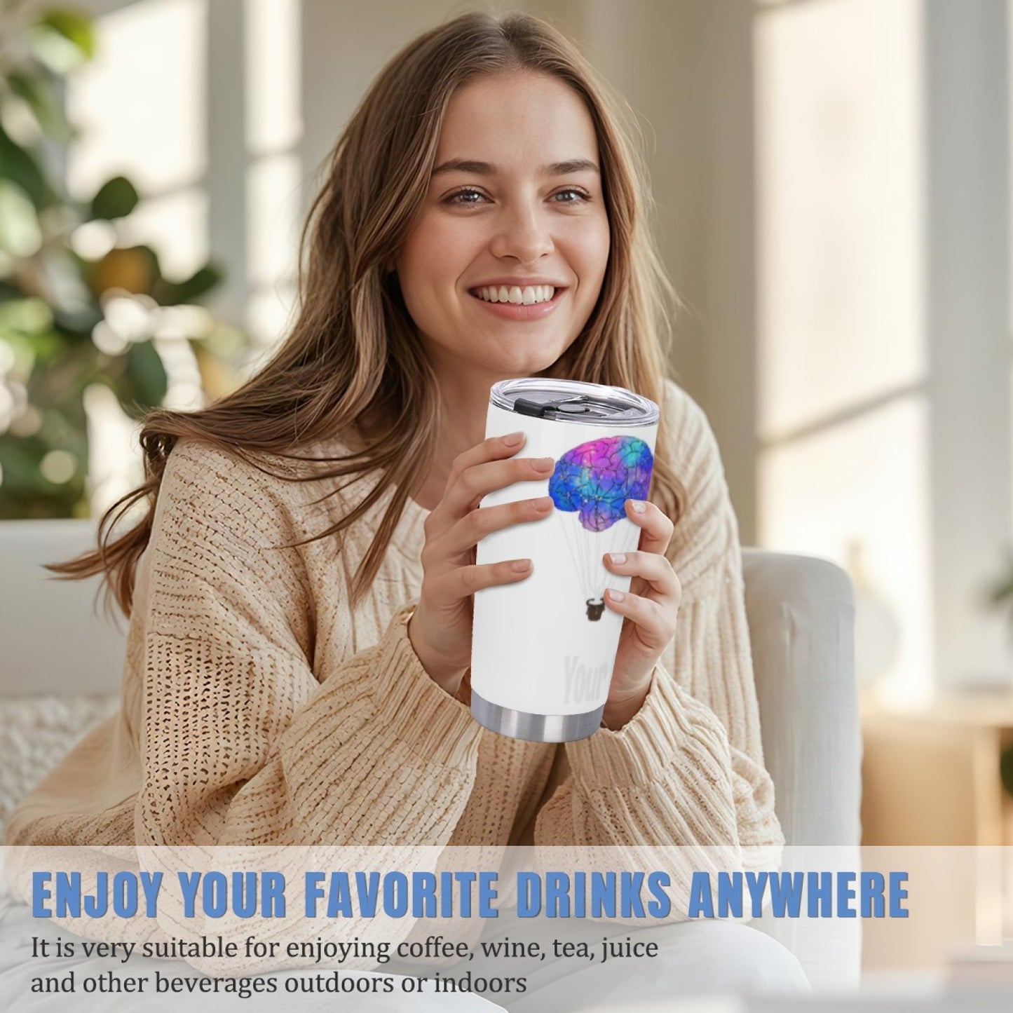 Travel-Friendly Insulated Tumbler - Stainless Steel Graphic Design Cup