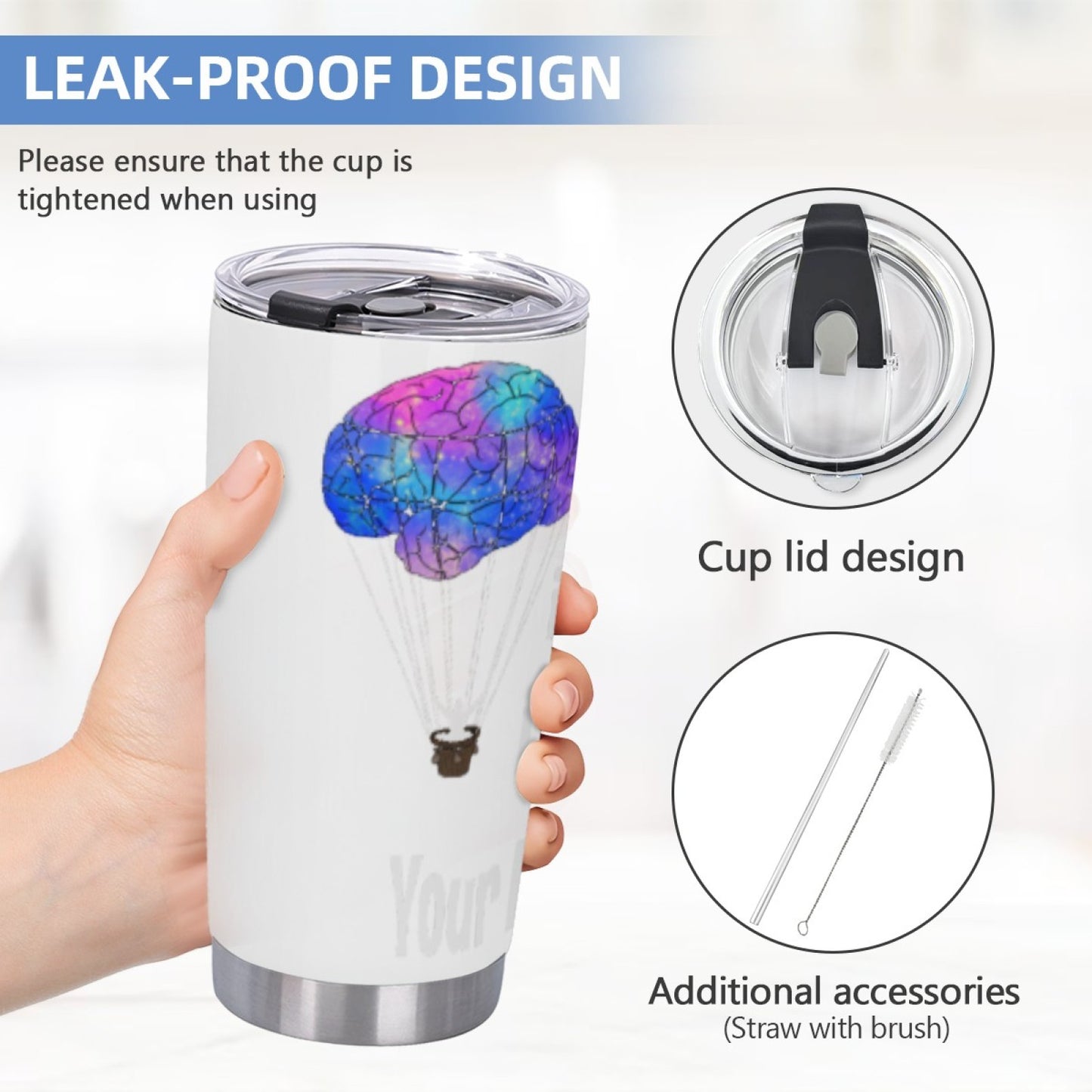 Travel-Friendly Insulated Tumbler - Stainless Steel Graphic Design Cup