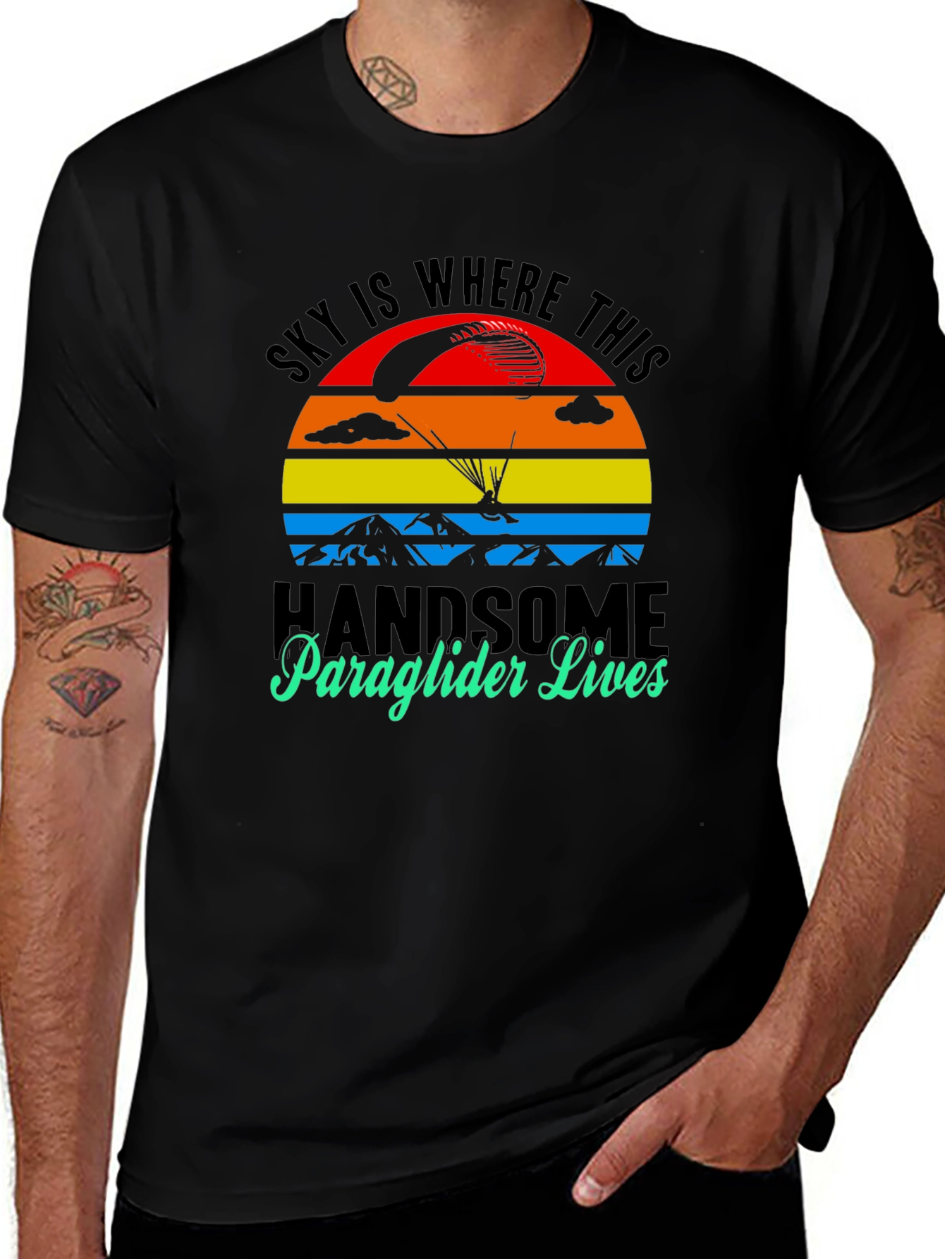 Sky Is Where This Handsome Paraglider Lives T-Shirt