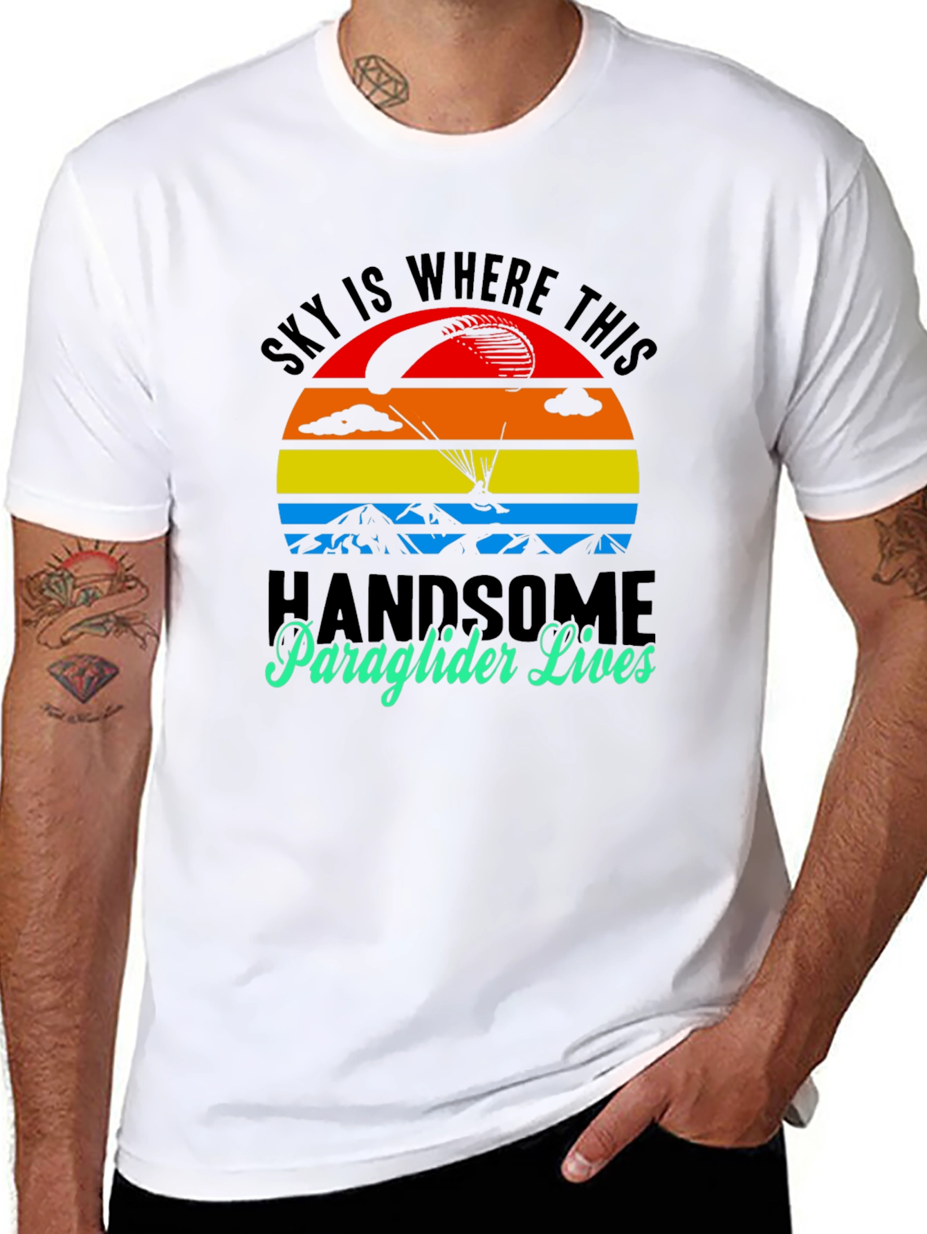 Sky Is Where This Handsome Paraglider Lives T-Shirt