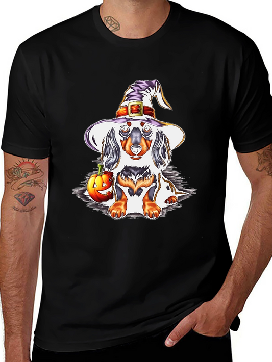 Halloween Dachshund Witch T-Shirt