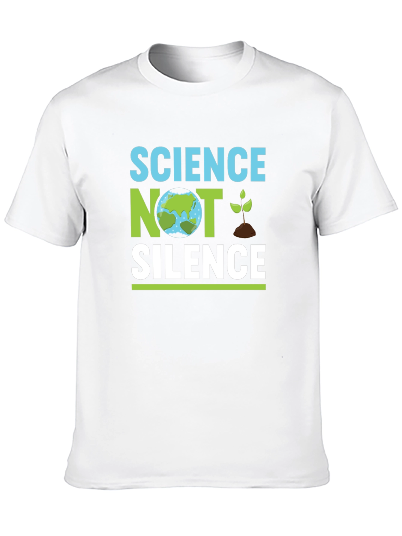 Science Not Silence Black T-Shirt Earth Graphic Tee