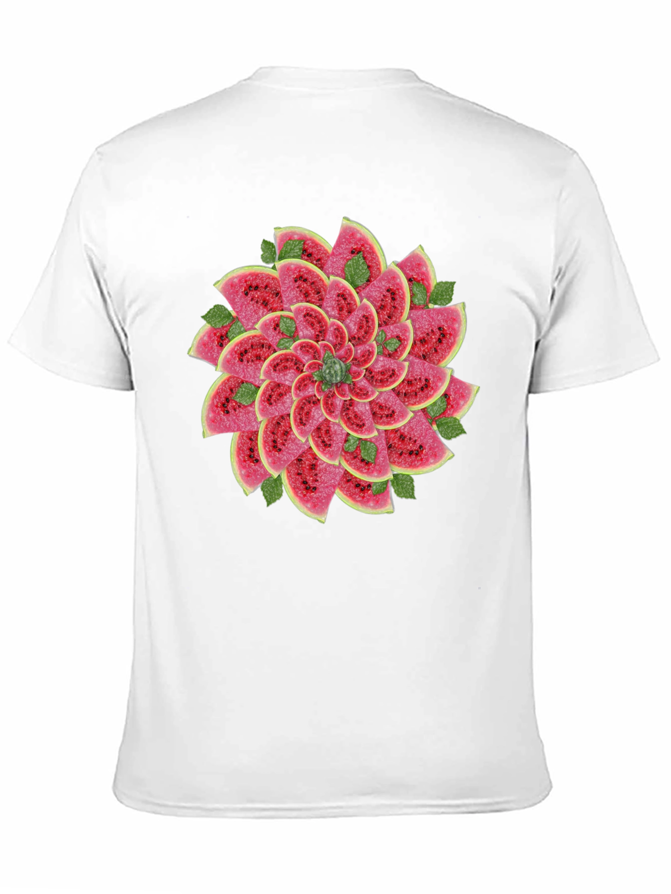 Watermelon Slice Flower Graphic Black T-Shirt