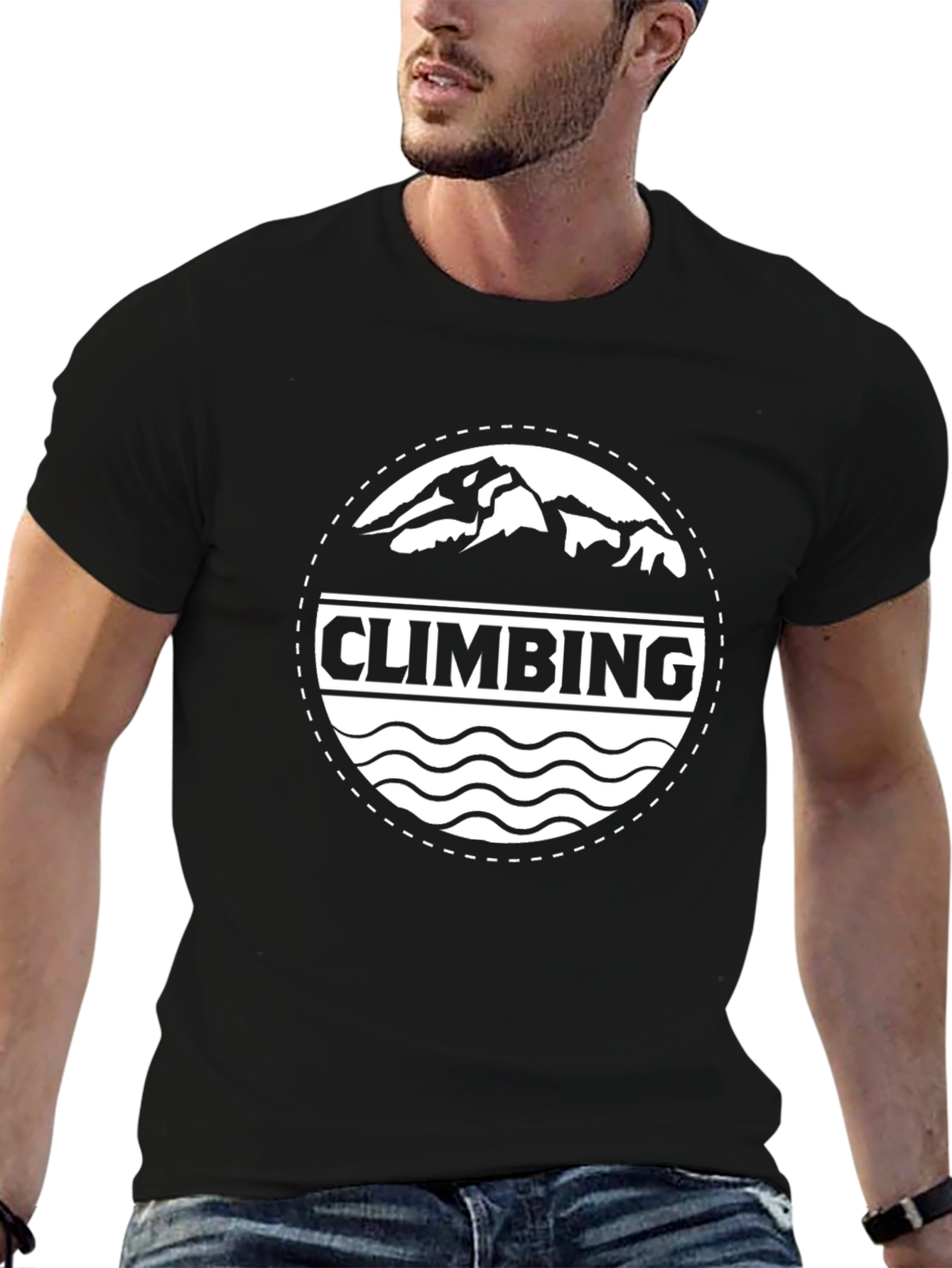 Climbing Mountain Black Tee