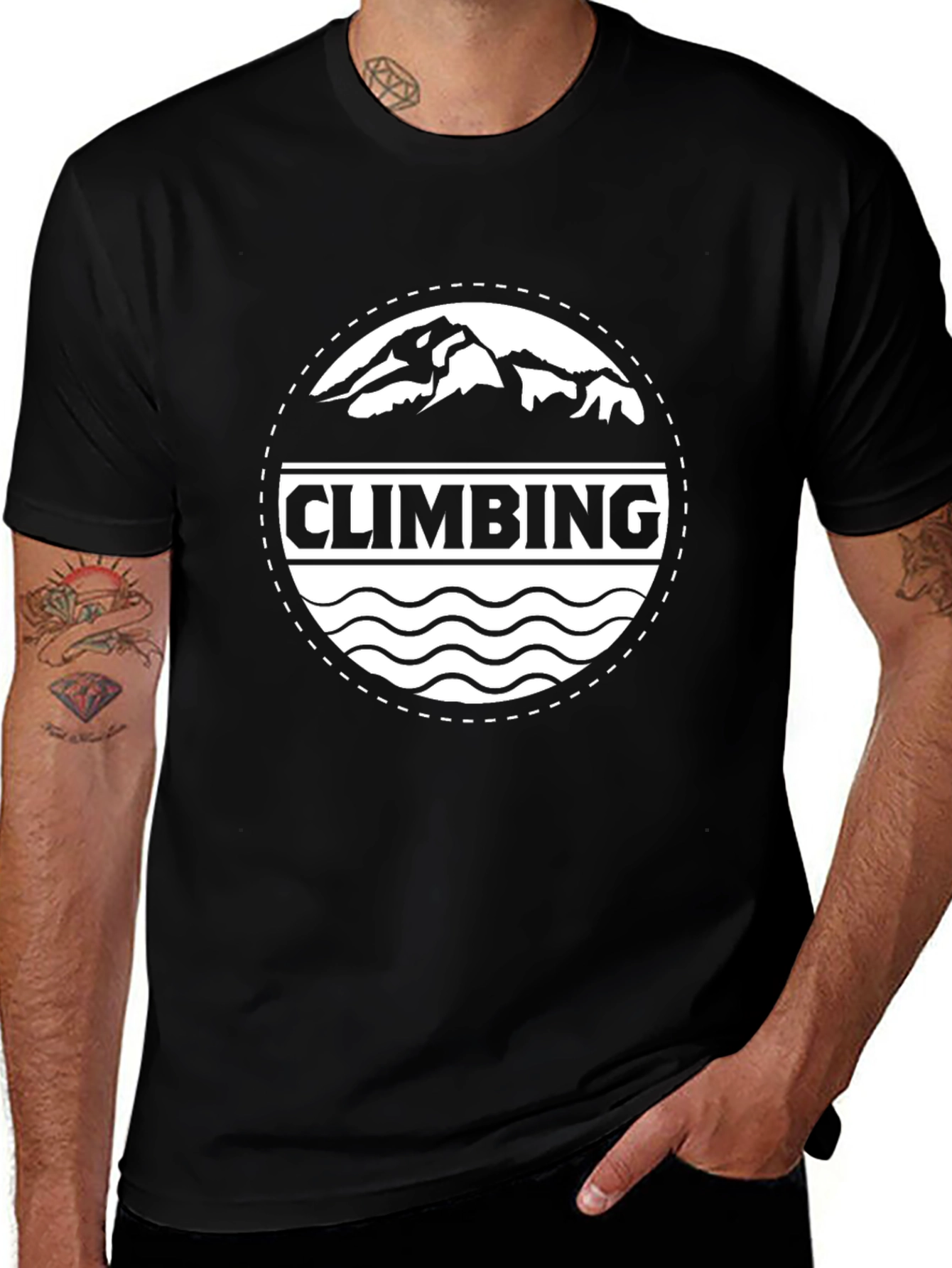 Climbing Mountain Black Tee