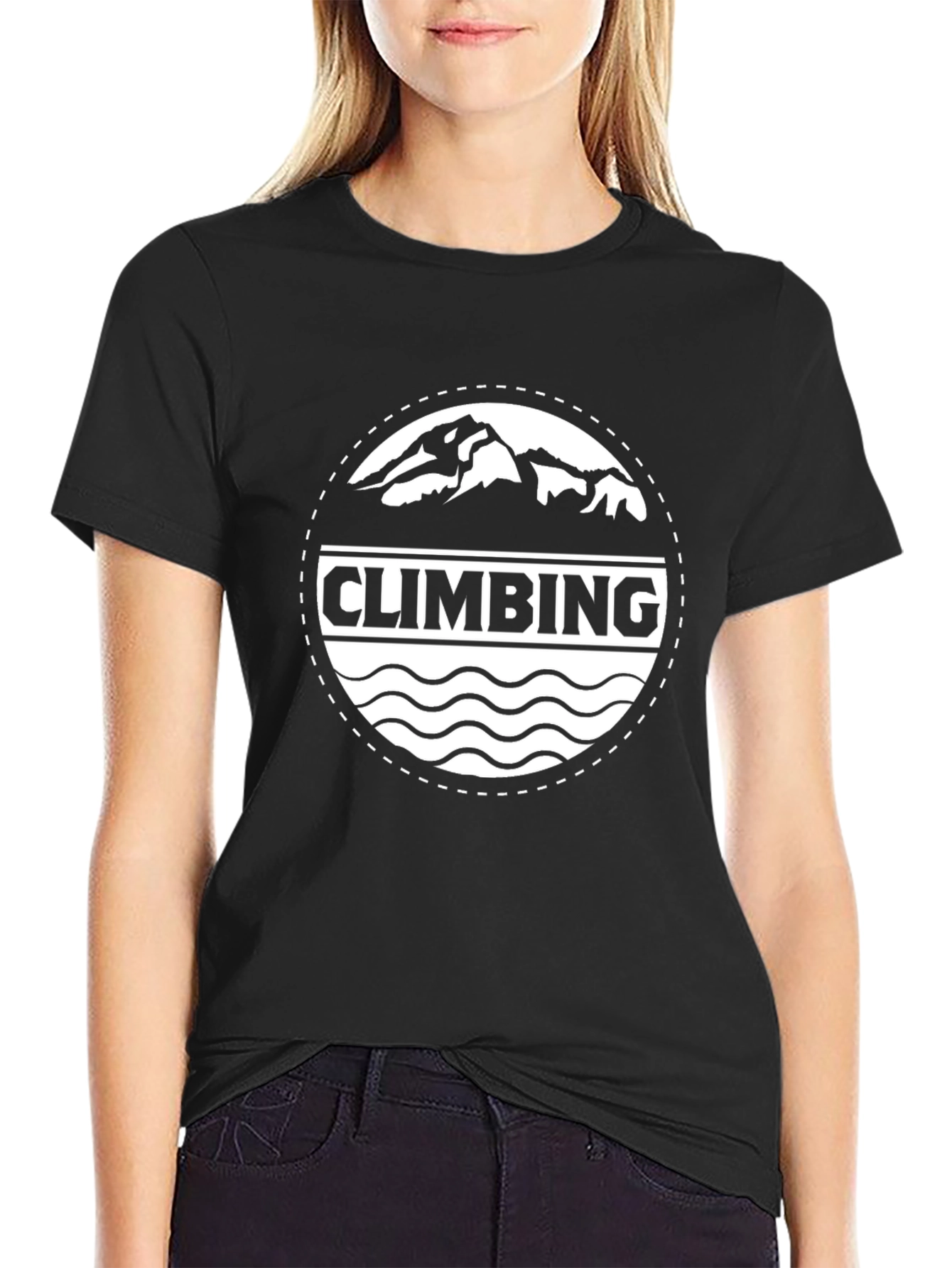 Climbing Mountain Black Tee