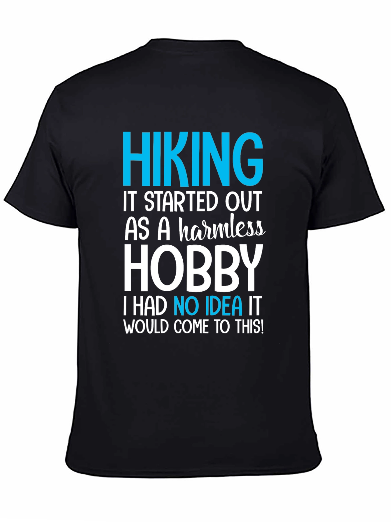 Hiking Hobby Graphic Tee - Black Casual T-Shirt