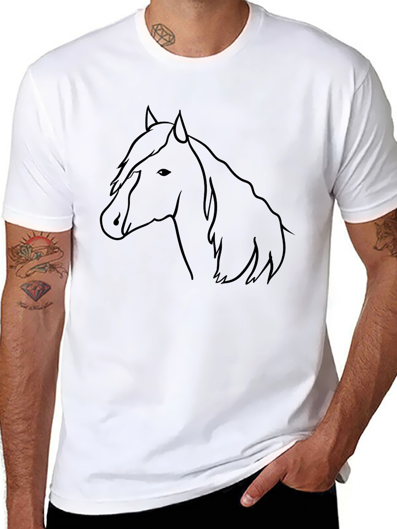 Horse Graphic Tee - Mens Black T-Shirt