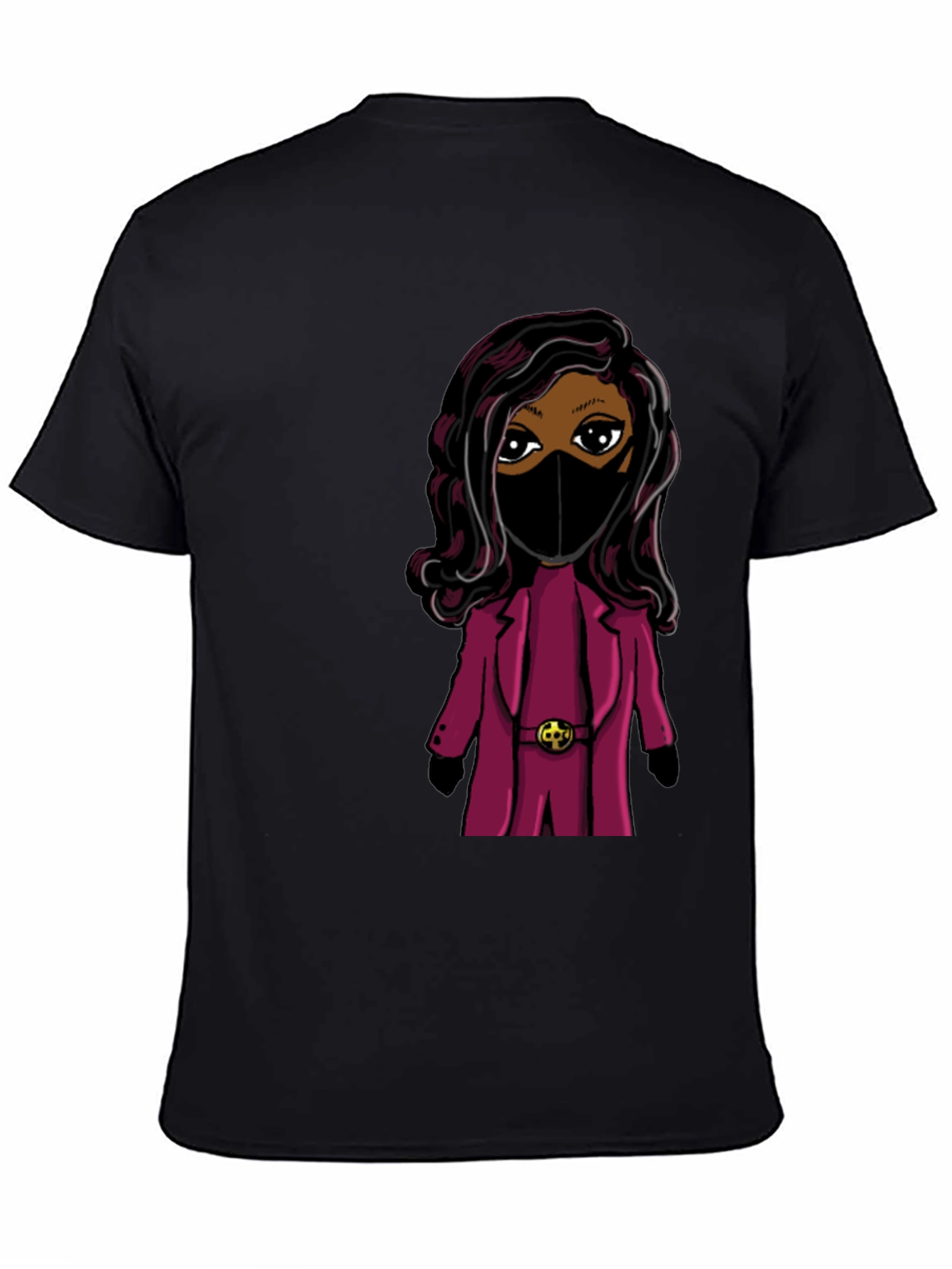 Stylish Cartoon Graphic T-Shirt - Black