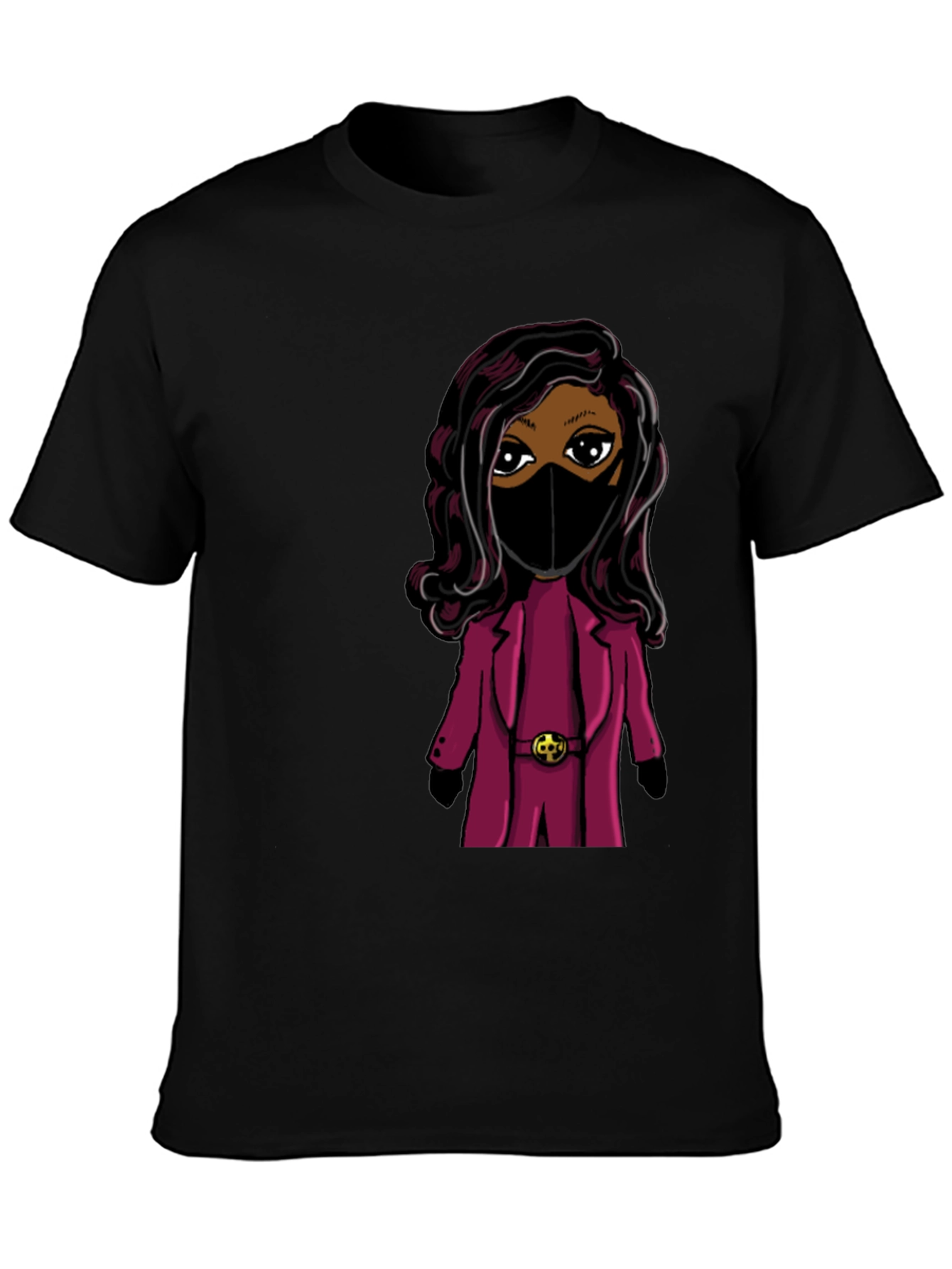 Stylish Cartoon Graphic T-Shirt - Black