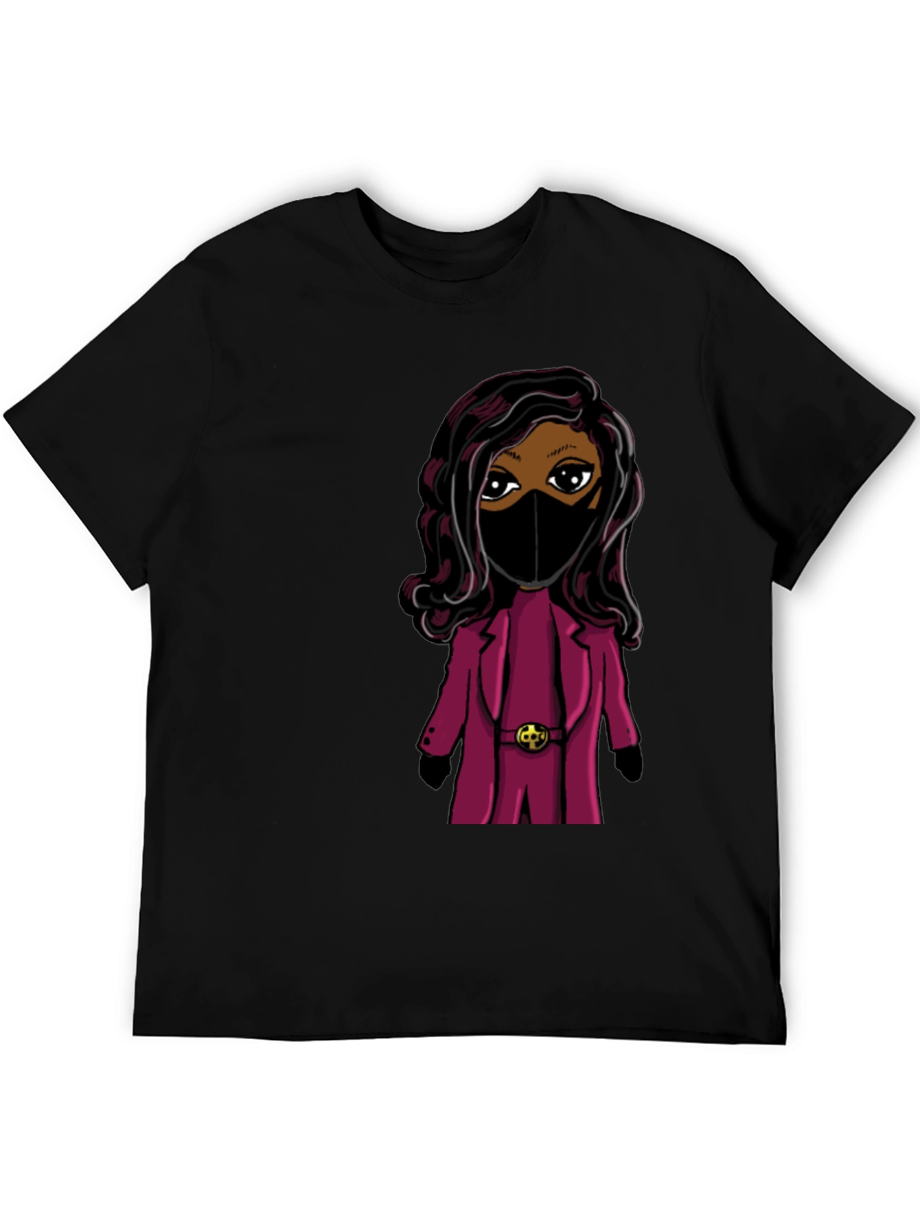 Stylish Cartoon Graphic T-Shirt - Black