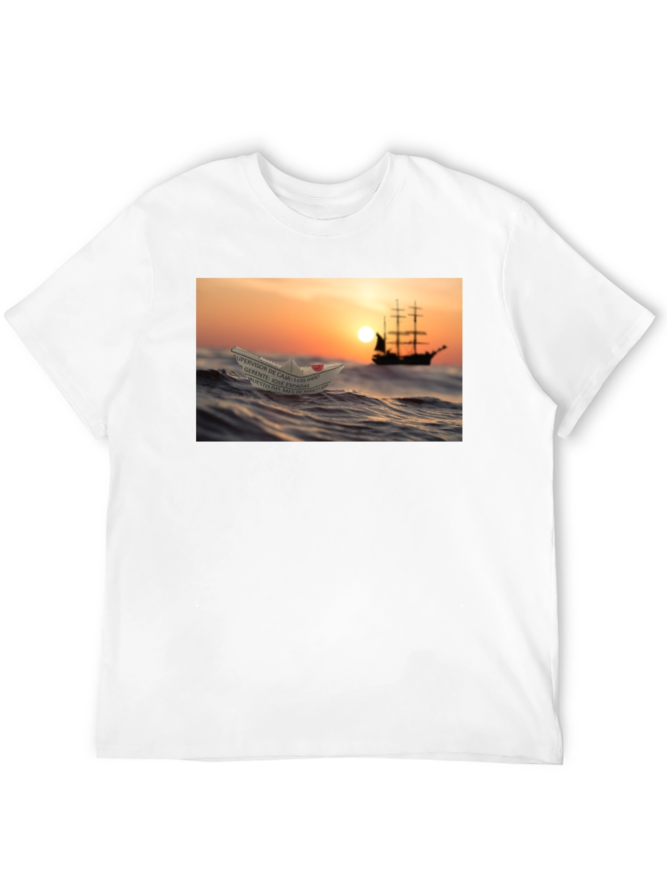 Ocean Dream T-Shirt - Sailboat & Paper Boat Design