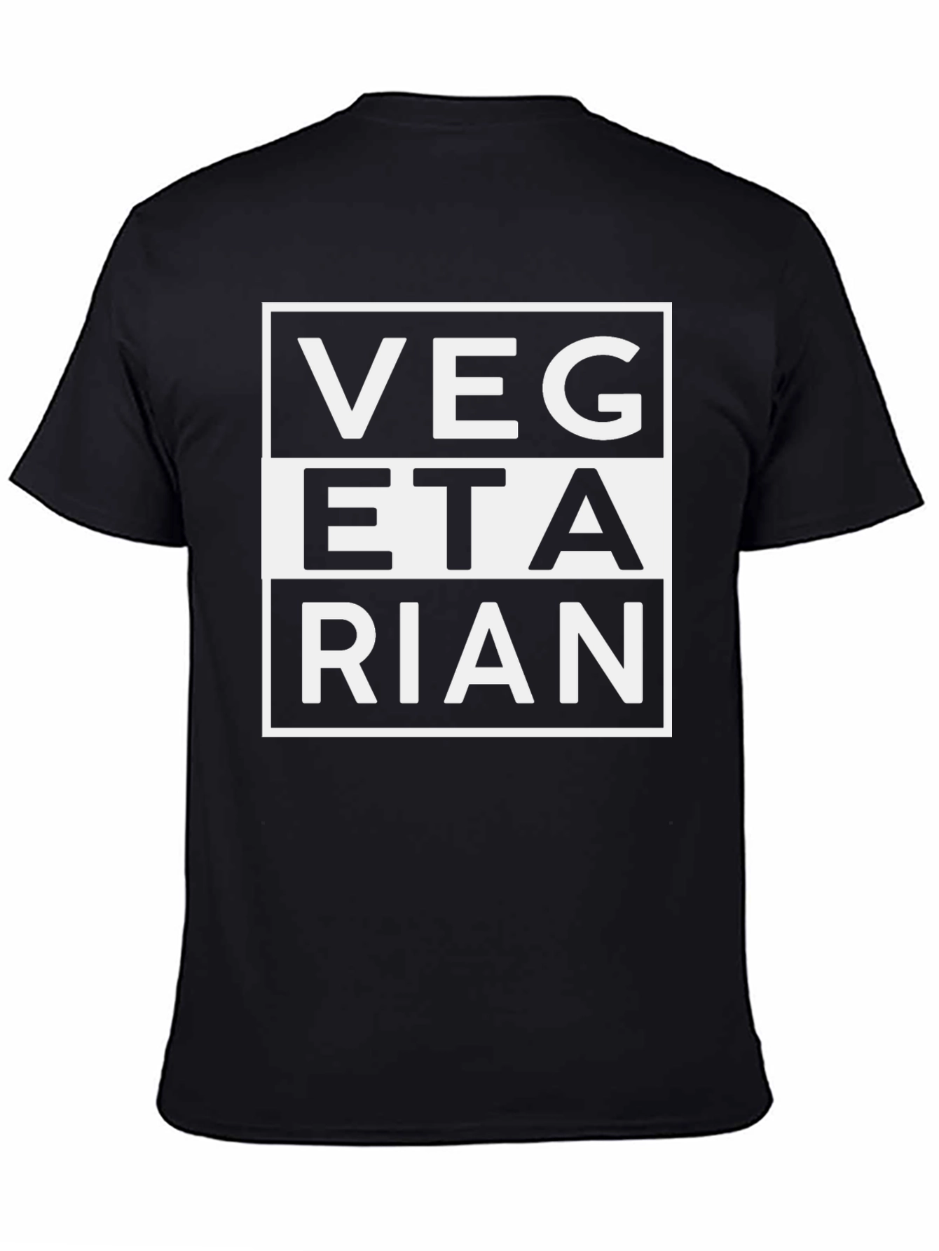 Vegetarian Graphic Print Black T-Shirt