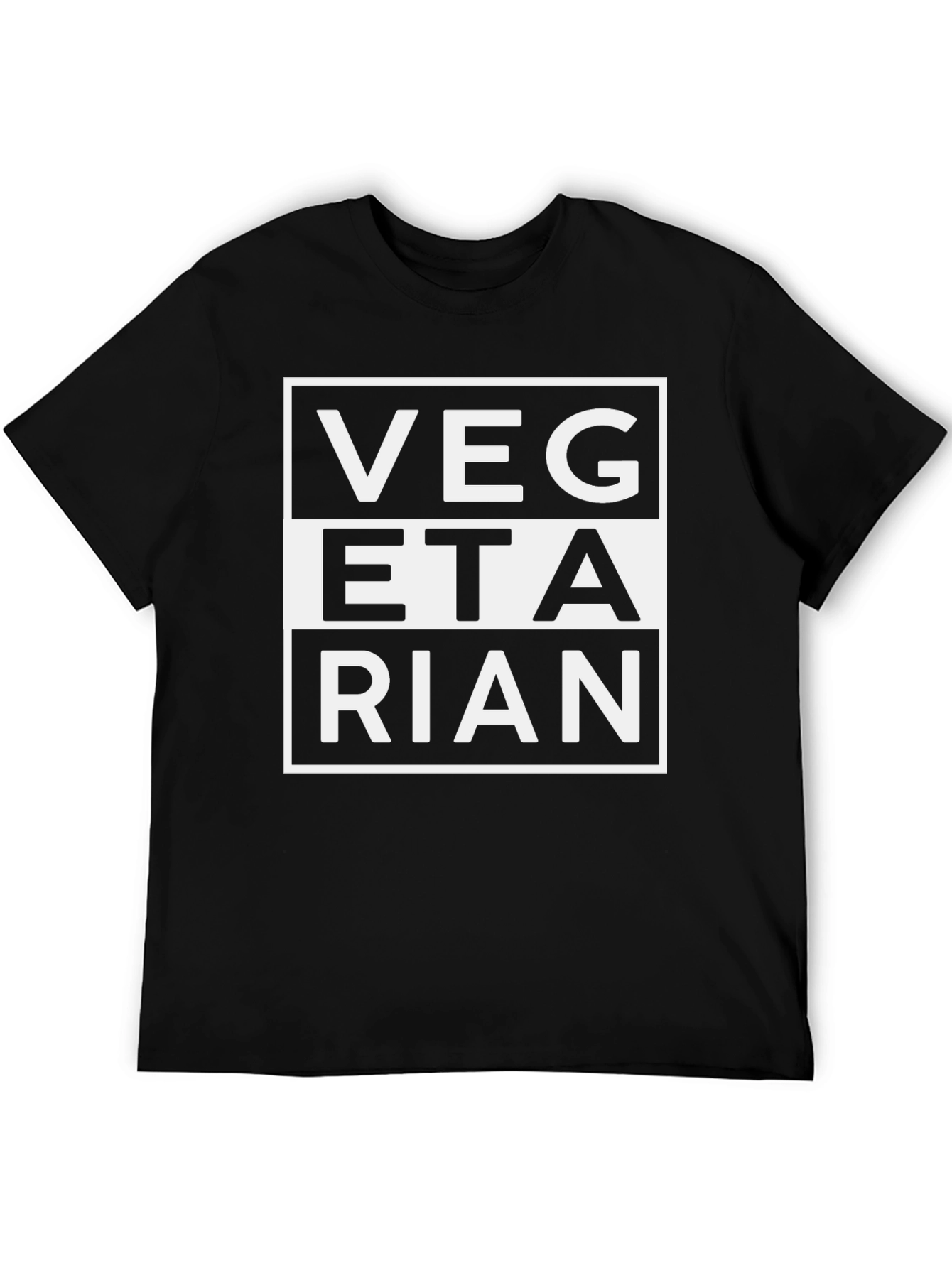 Vegetarian Graphic Print Black T-Shirt