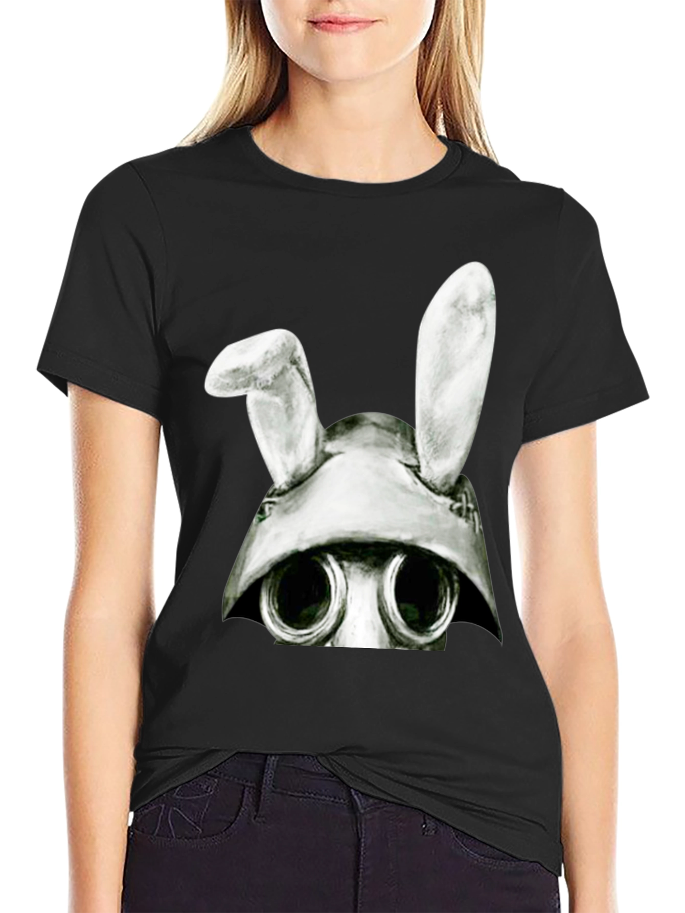 Bunny Gas Mask T-Shirt - Dark Humor Tee