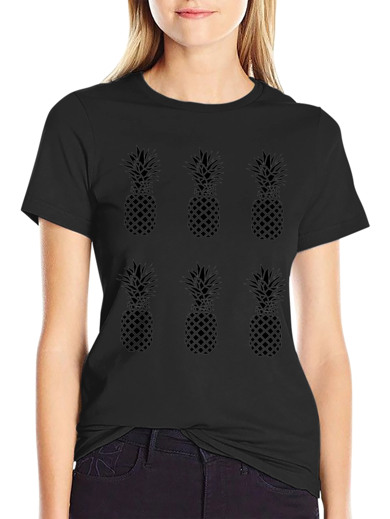 Pineapple Pattern Crewneck T-Shirt