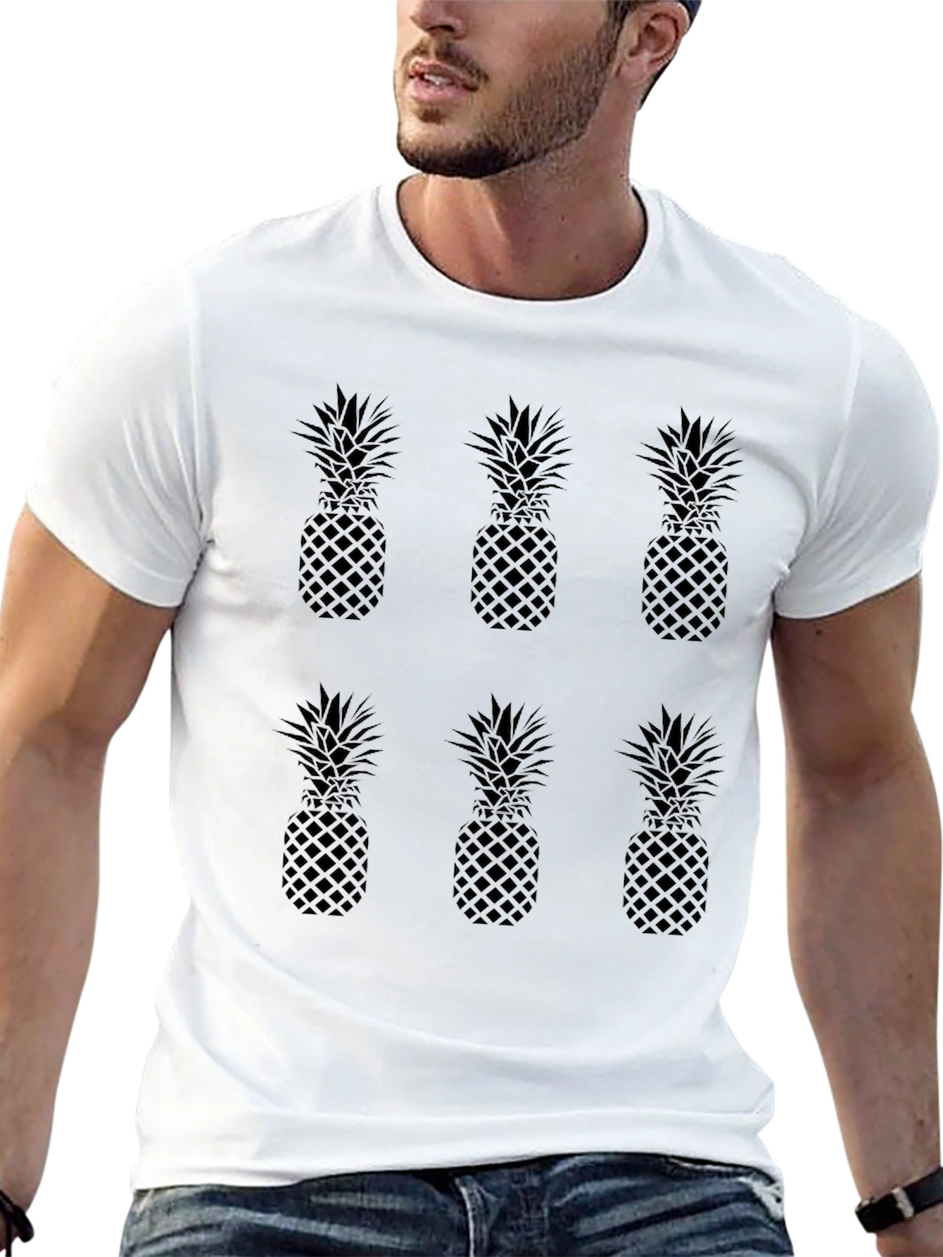 Pineapple Pattern Crewneck T-Shirt