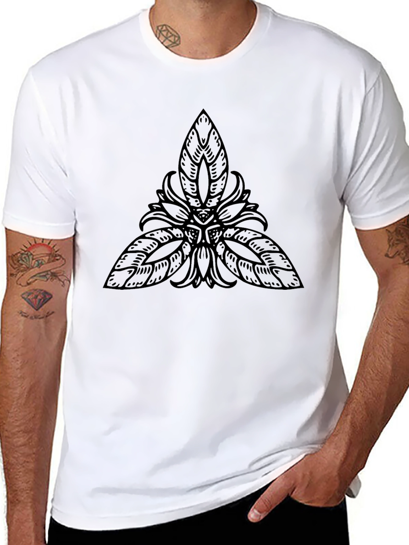 Black T-Shirt with Celtic Knot Design