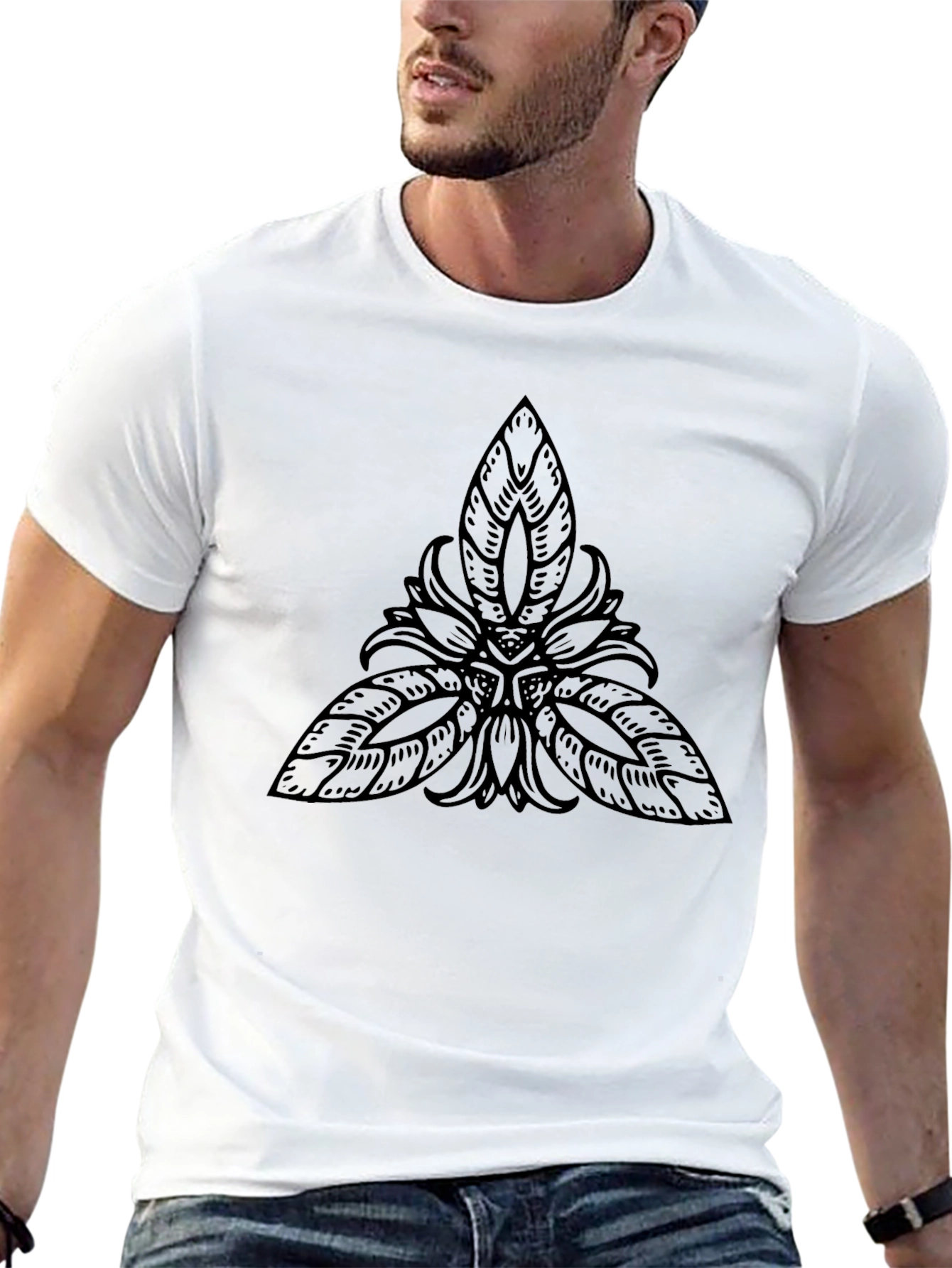Black T-Shirt with Celtic Knot Design