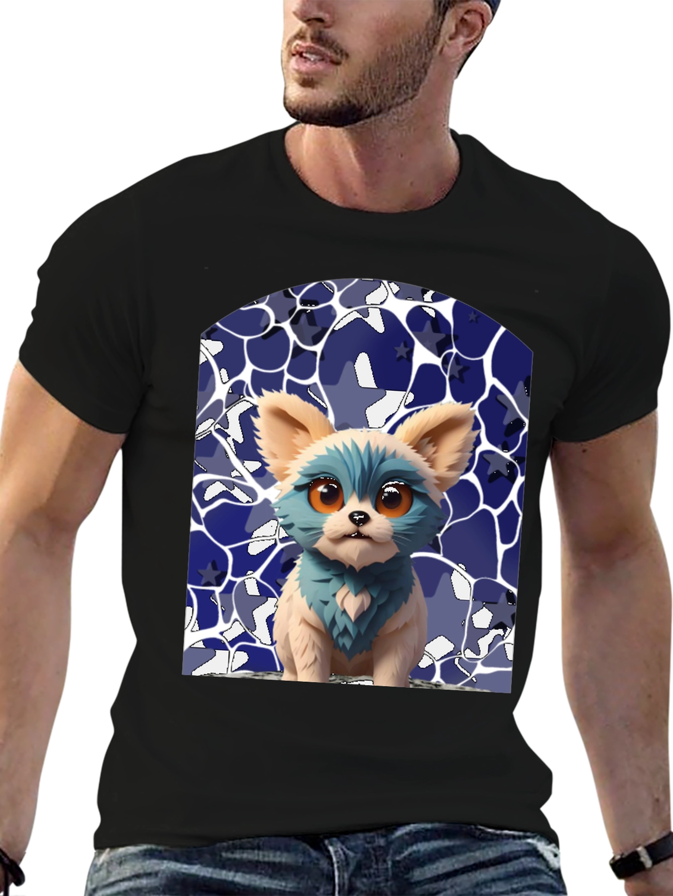 Cute Puppy Graphic Tee - Stylish Black T-Shirt