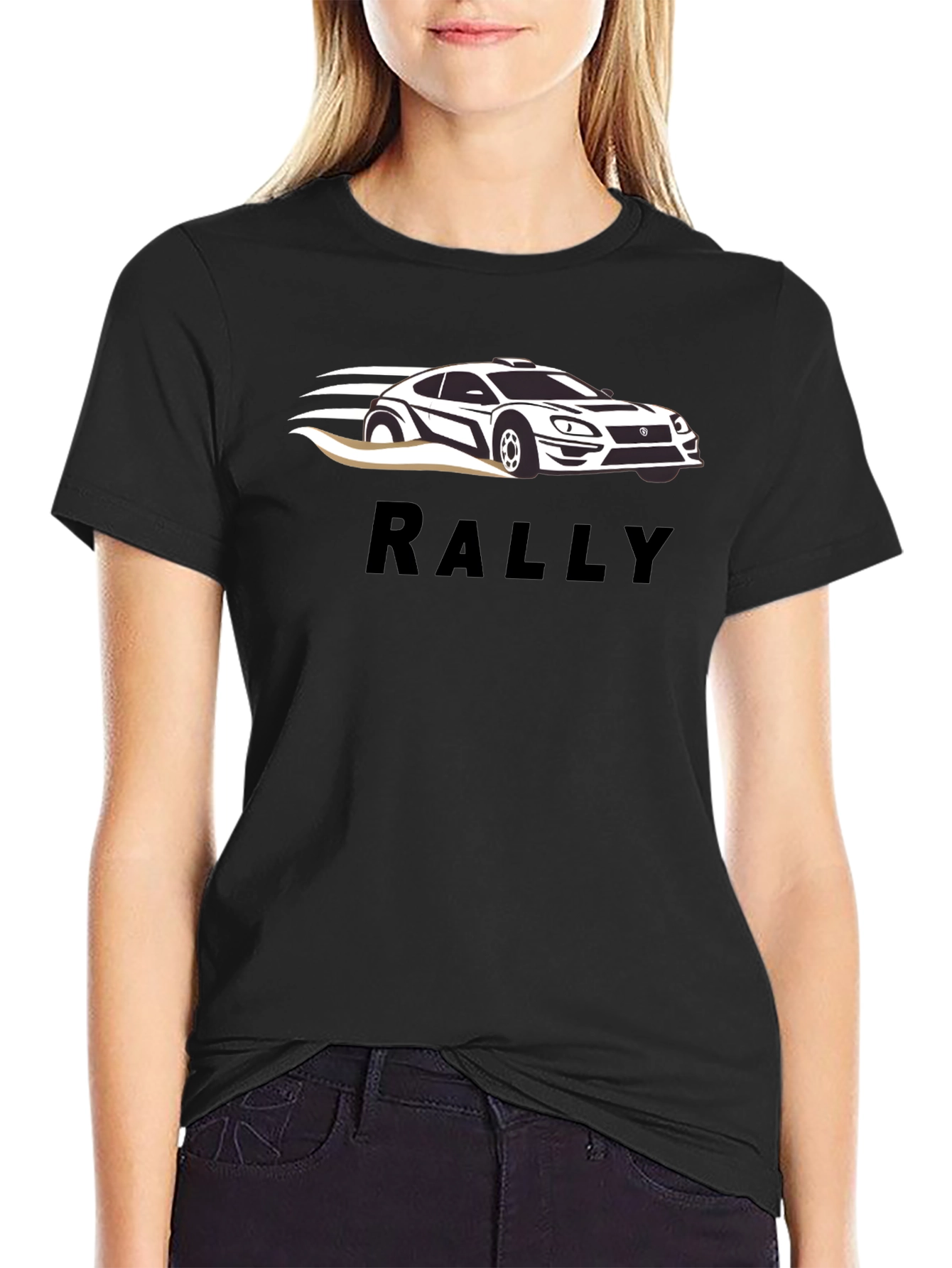 Rally Car Graphic Tee - Black Cotton T-Shirt