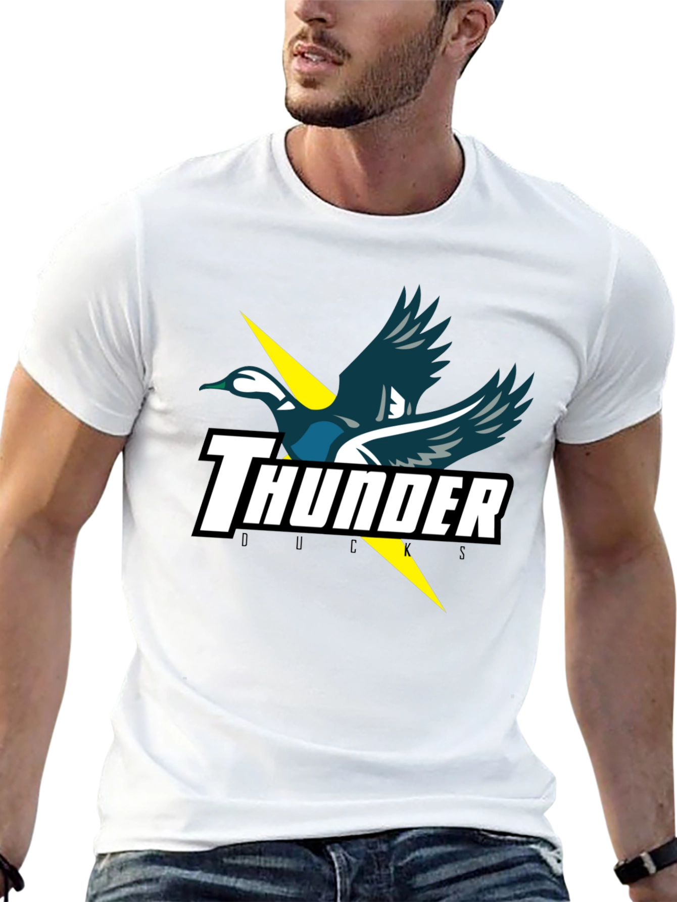 Thunder Ducks Graphic Tee - Black Cotton T-Shirt