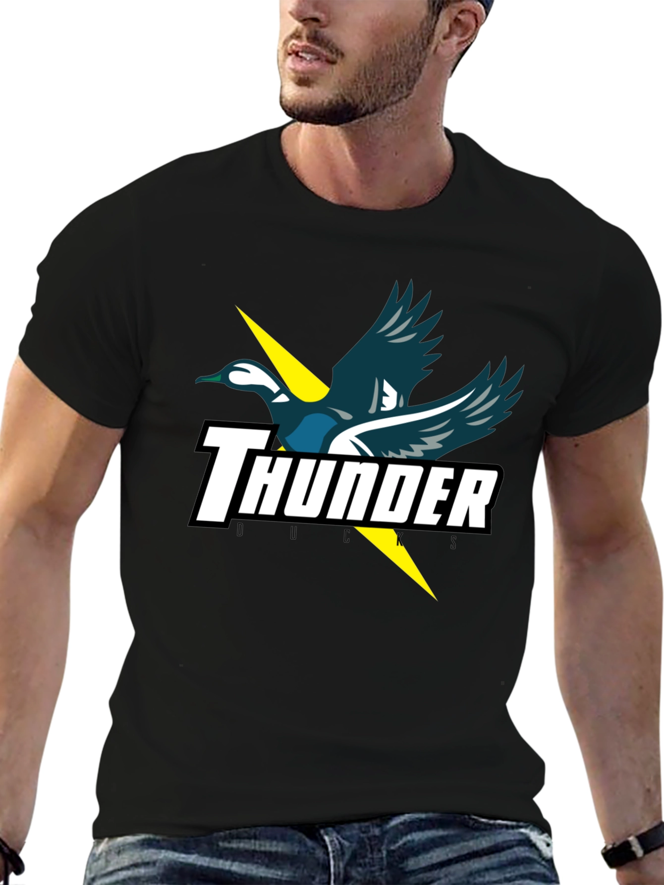 Thunder Ducks Graphic Tee - Black Cotton T-Shirt