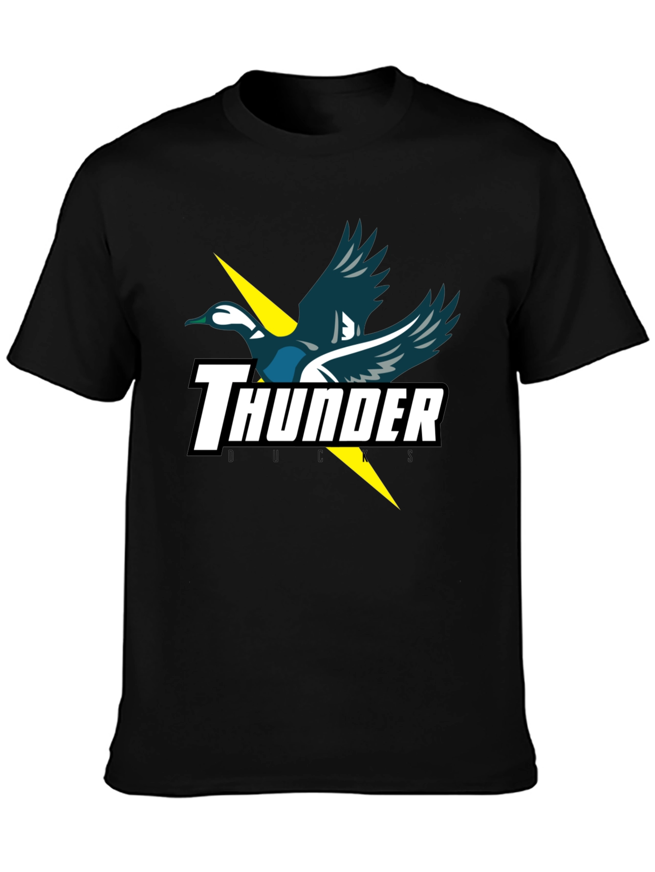 Thunder Ducks Graphic Tee - Black Cotton T-Shirt