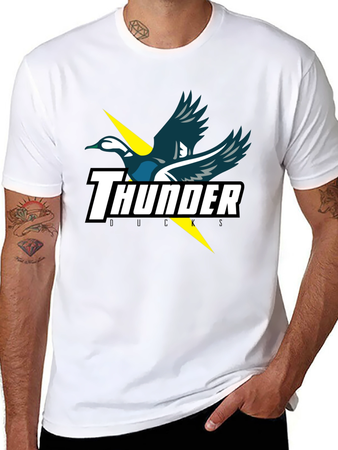 Thunder Ducks Graphic Tee - Black Cotton T-Shirt
