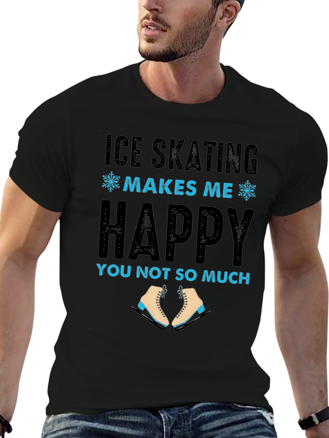 Ice Skating Makes Me Happy Tee