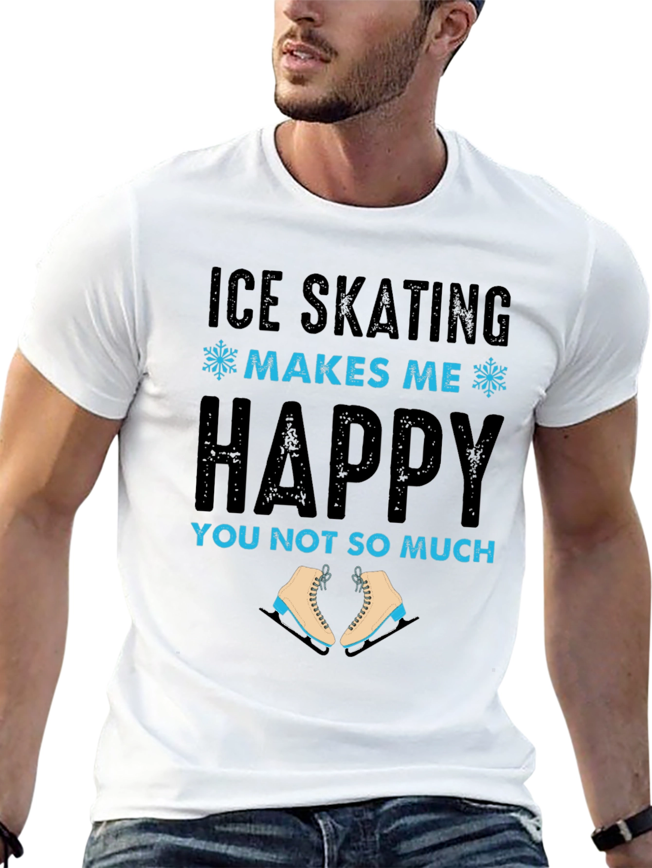 Ice Skating Makes Me Happy Tee