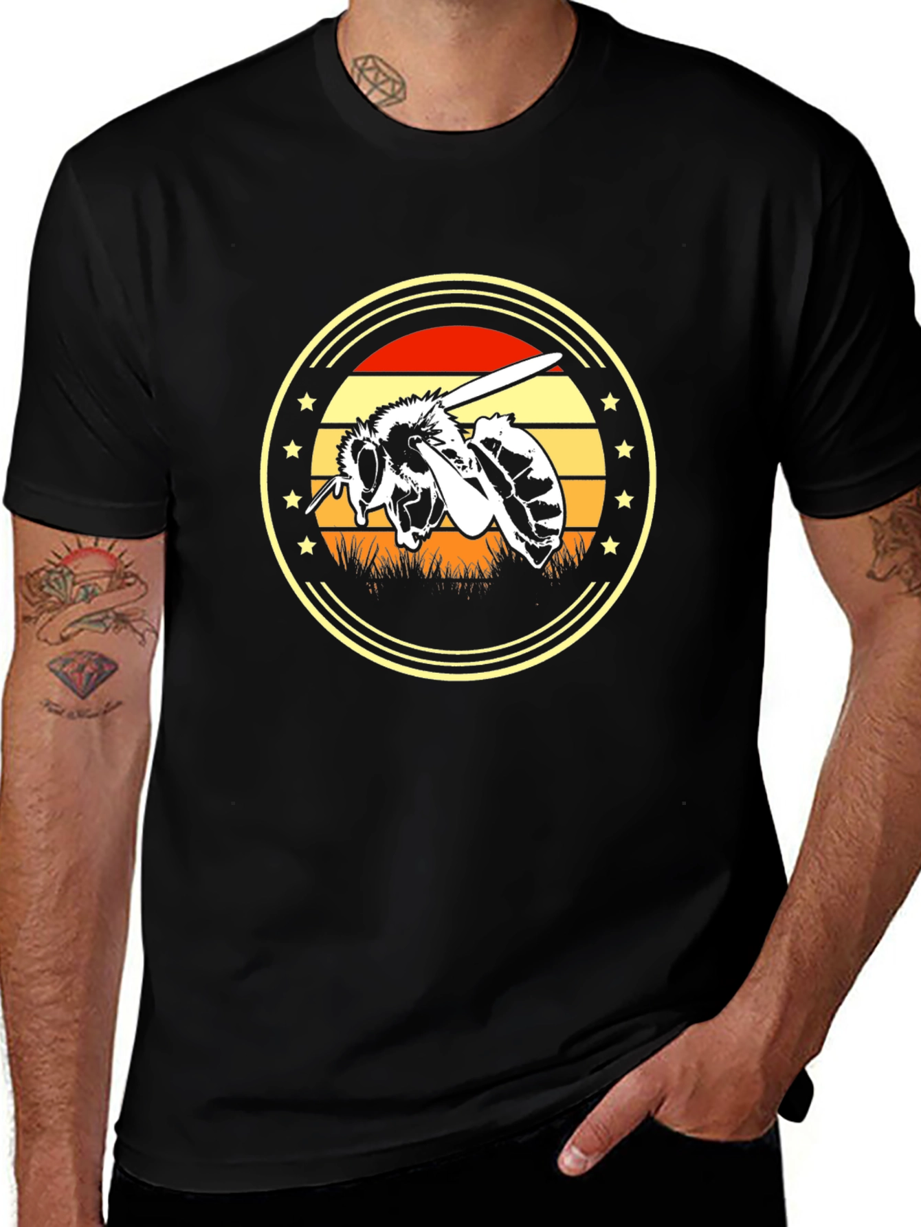 Bee Graphic Tee - Black Unisex T-Shirt