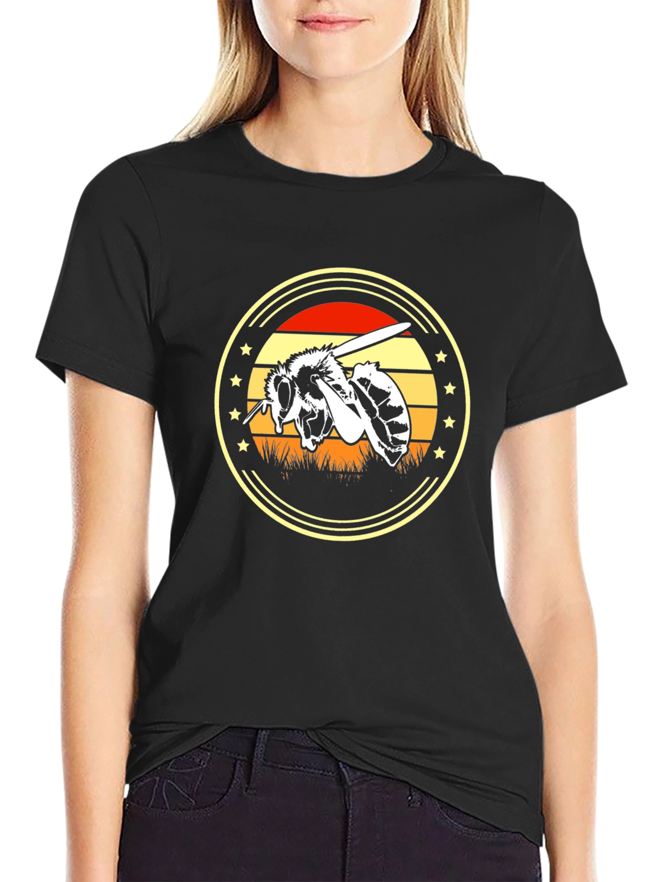 Bee Graphic Tee - Black Unisex T-Shirt