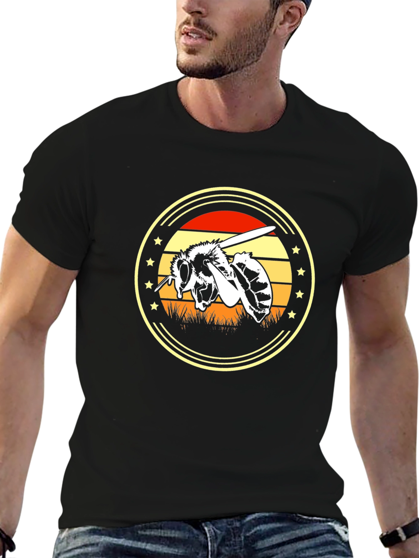 Bee Graphic Tee - Black Unisex T-Shirt