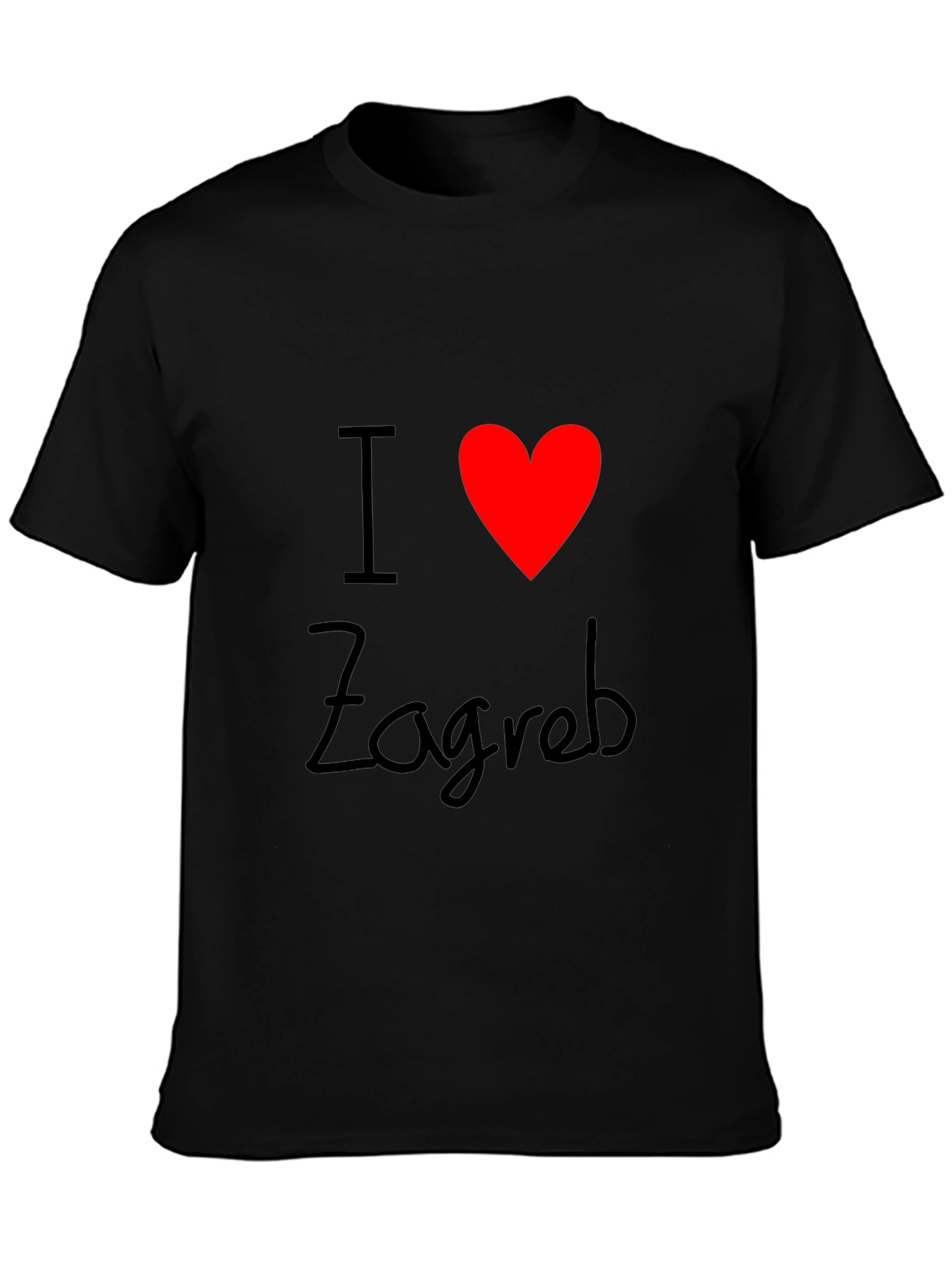 I Love Zagreb Black T-Shirt
