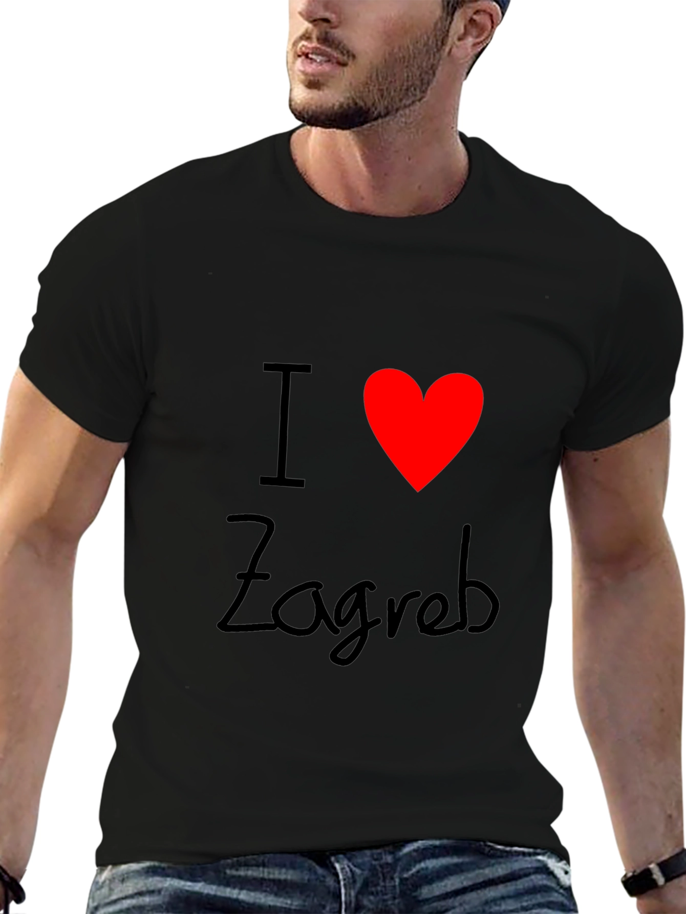 I Love Zagreb Black T-Shirt