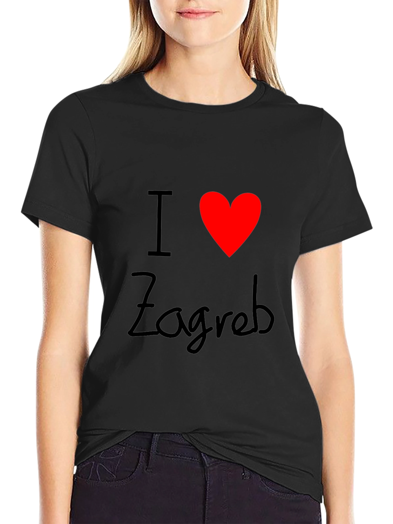 I Love Zagreb Black T-Shirt