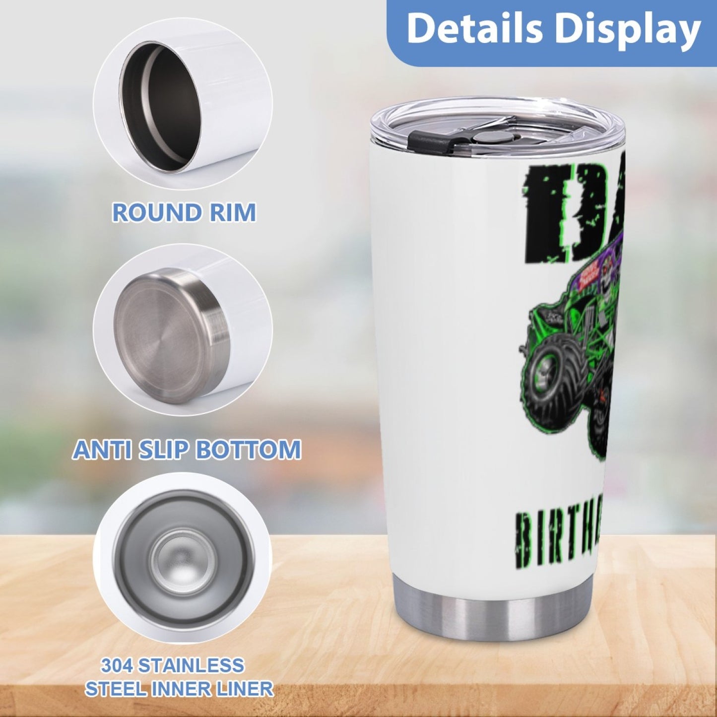Insulated Stainless Steel Daily Tumbler - Stylish Graphic Design Drinkware