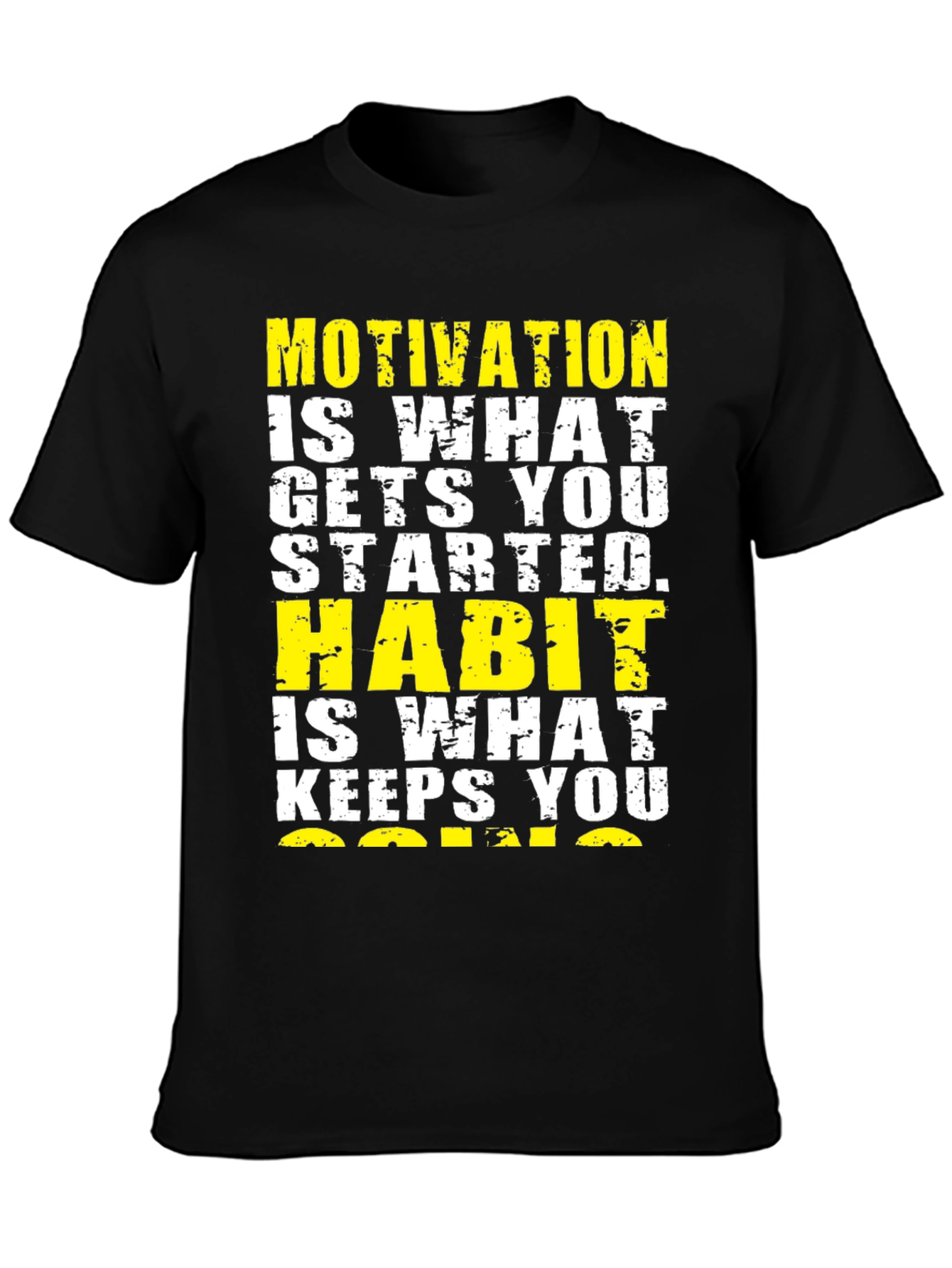 Motivation & Habit Graphic Tee - Mens Black T-Shirt