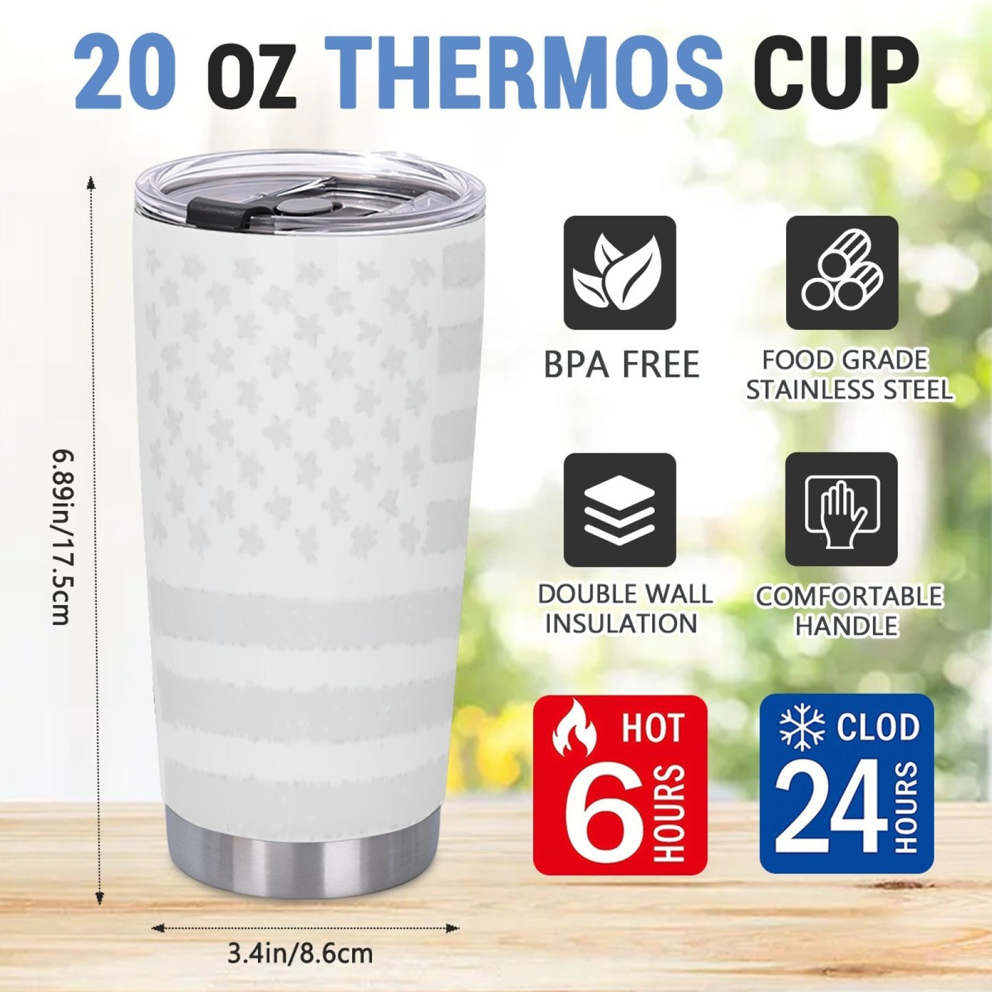 Leak-Proof Insulated Coffee Tumbler - Stainless Steel Graphic Drink Cup