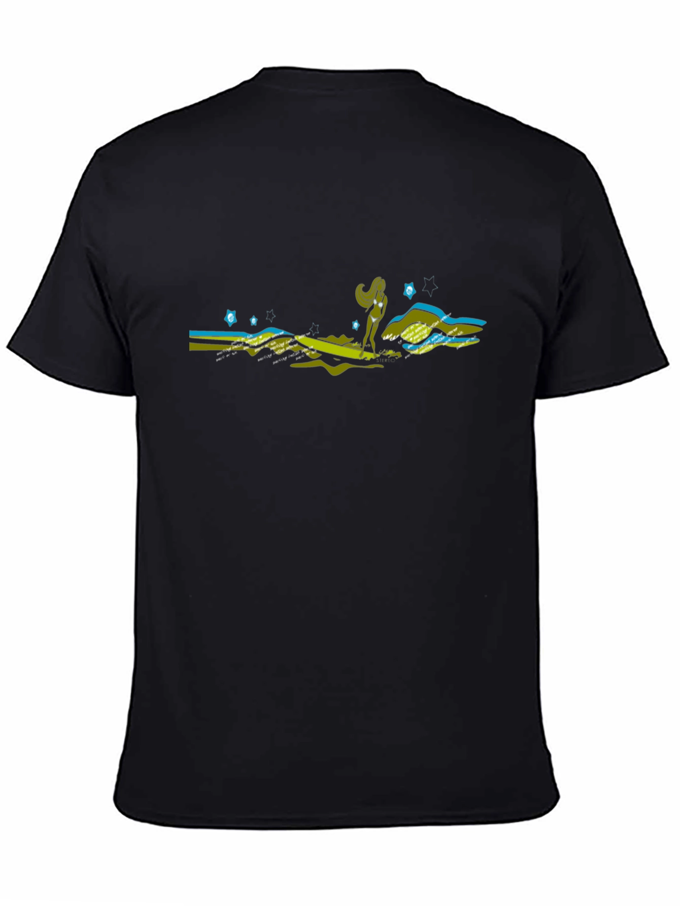 Retro Surfer Girl Graphic Tee - Black