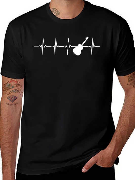 Guitar Heartbeat Graphic Tee - Musician T-Shirt
