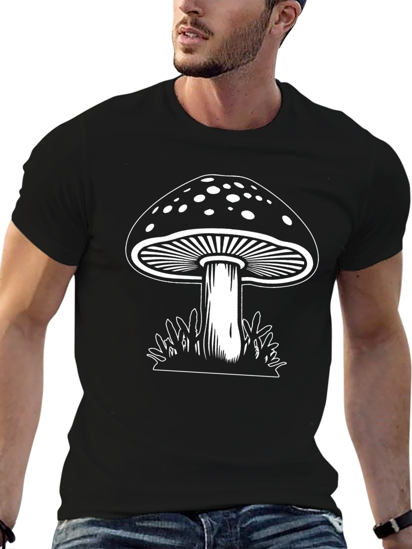 Mushroom Graphic Tee - Classic Black T-Shirt