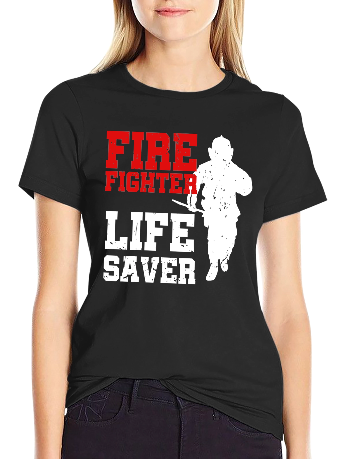Firefighter Lifesaver Graphic T-Shirt