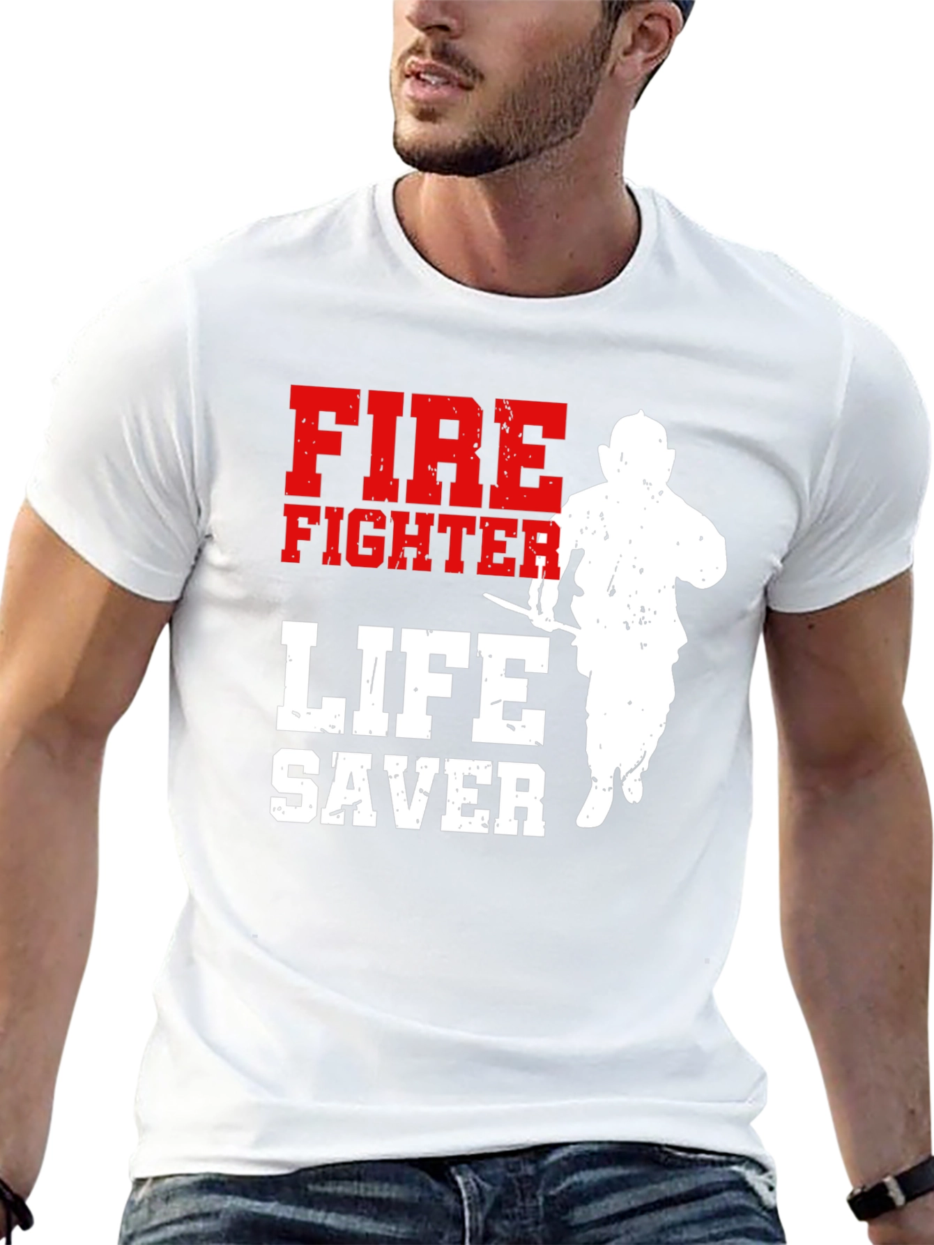 Firefighter Lifesaver Graphic T-Shirt
