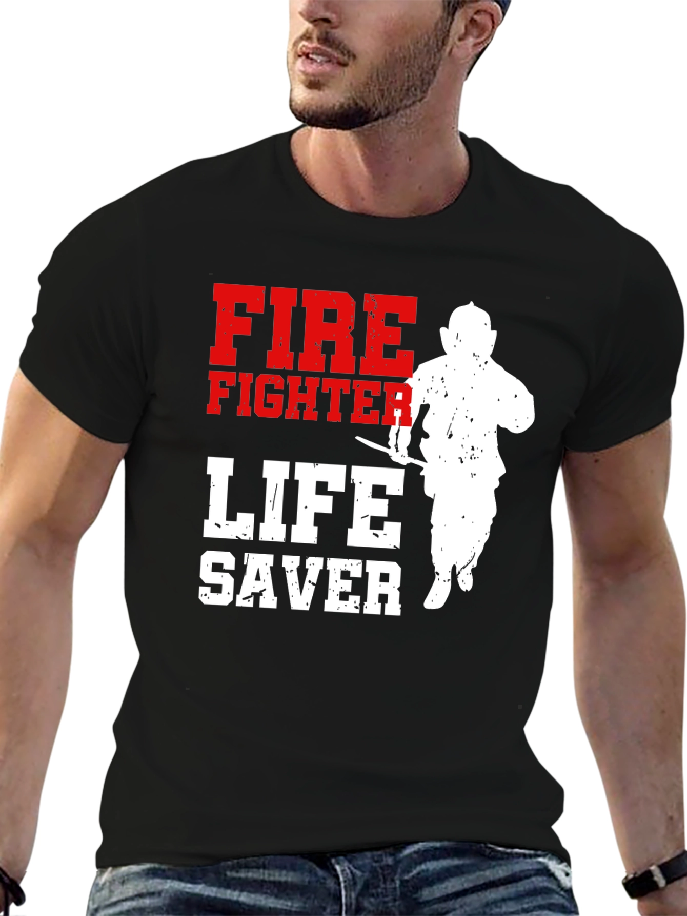 Firefighter Lifesaver Graphic T-Shirt