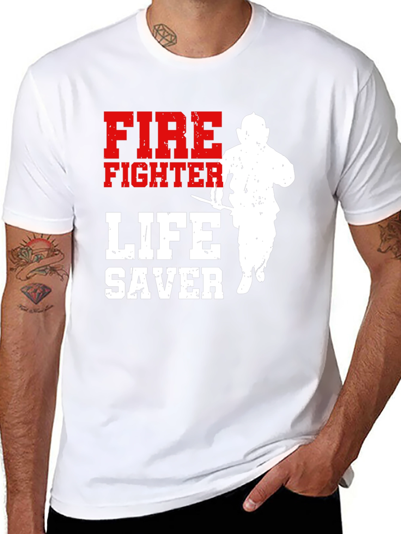 Firefighter Lifesaver Graphic T-Shirt